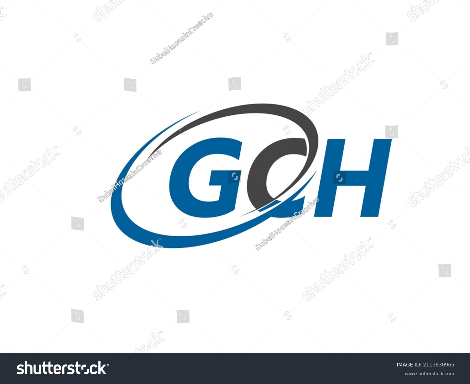 Gch Letter Creative Modern Elegant Swoosh Stock Vector (Royalty Free ...