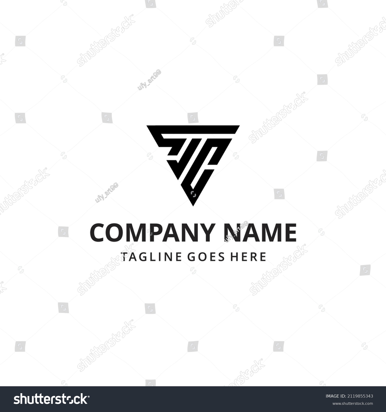 Abstract Illustration Initials Tjc Triangle Shapegeometric Stock Vector ...