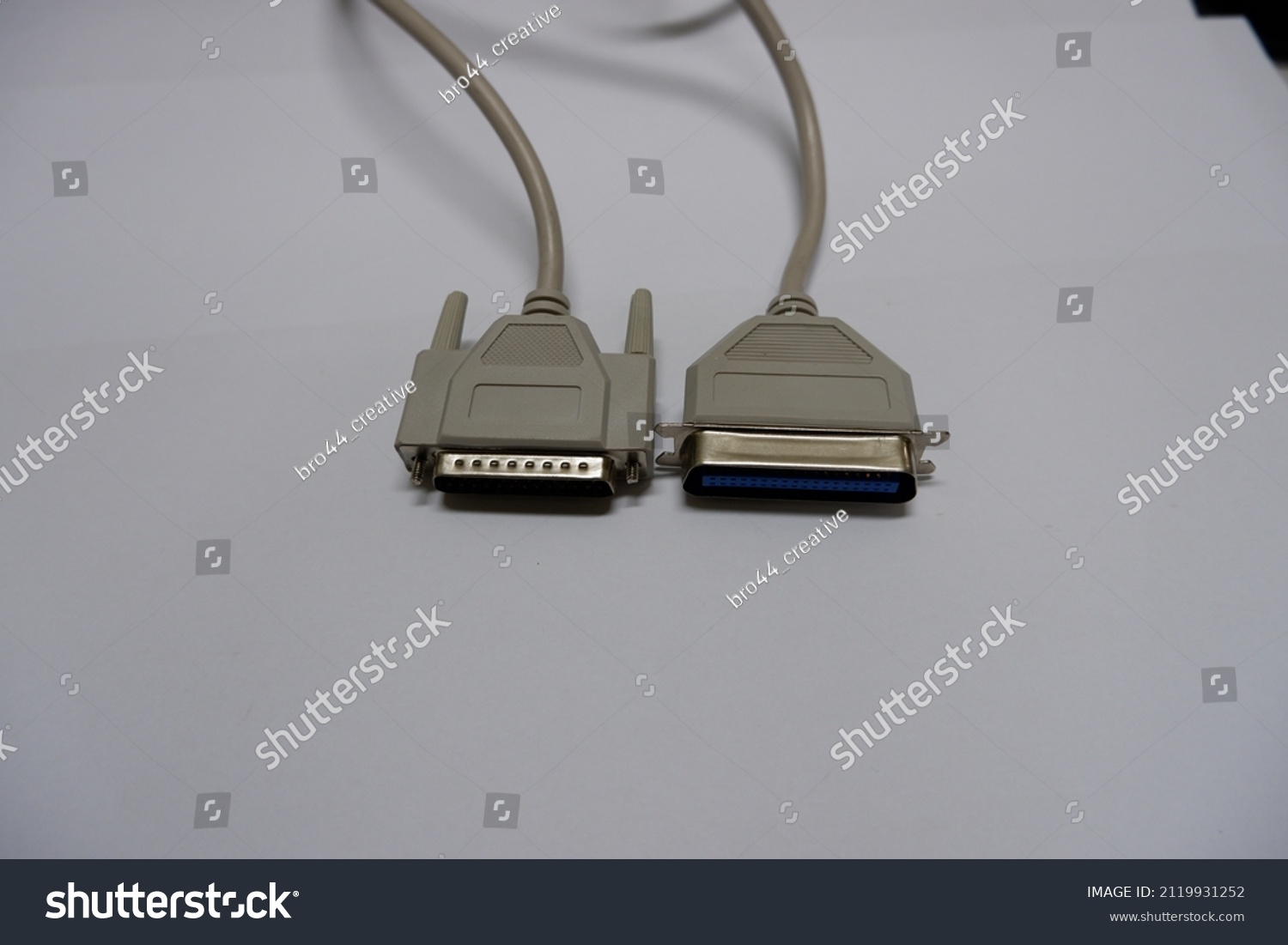 Two Plugs Lpt Parallel Printer Cable Stock Photo 2119931252 | Shutterstock