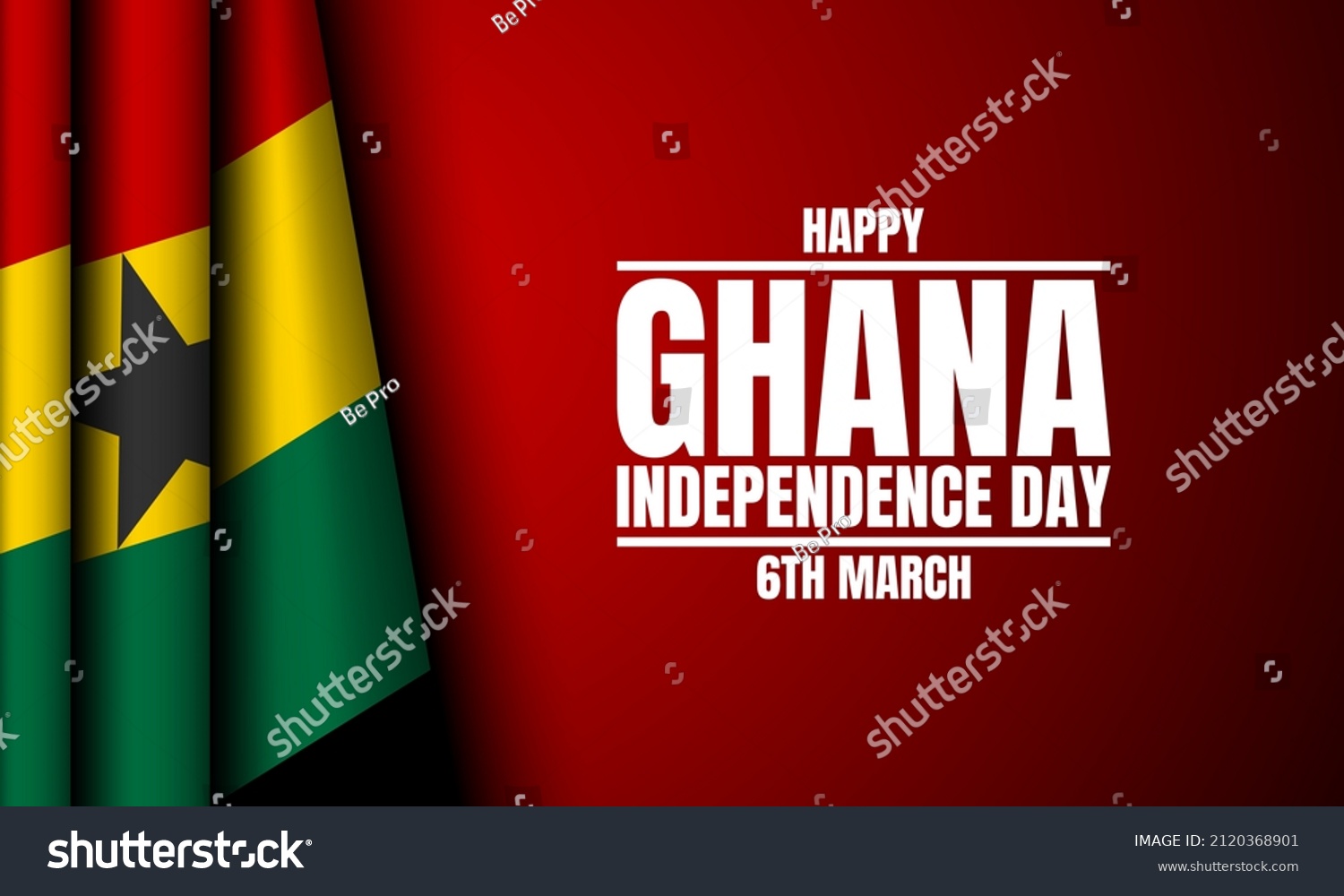 Ghana Independence Day Background Design Banner Stock Vector (Royalty Free) 2120368901