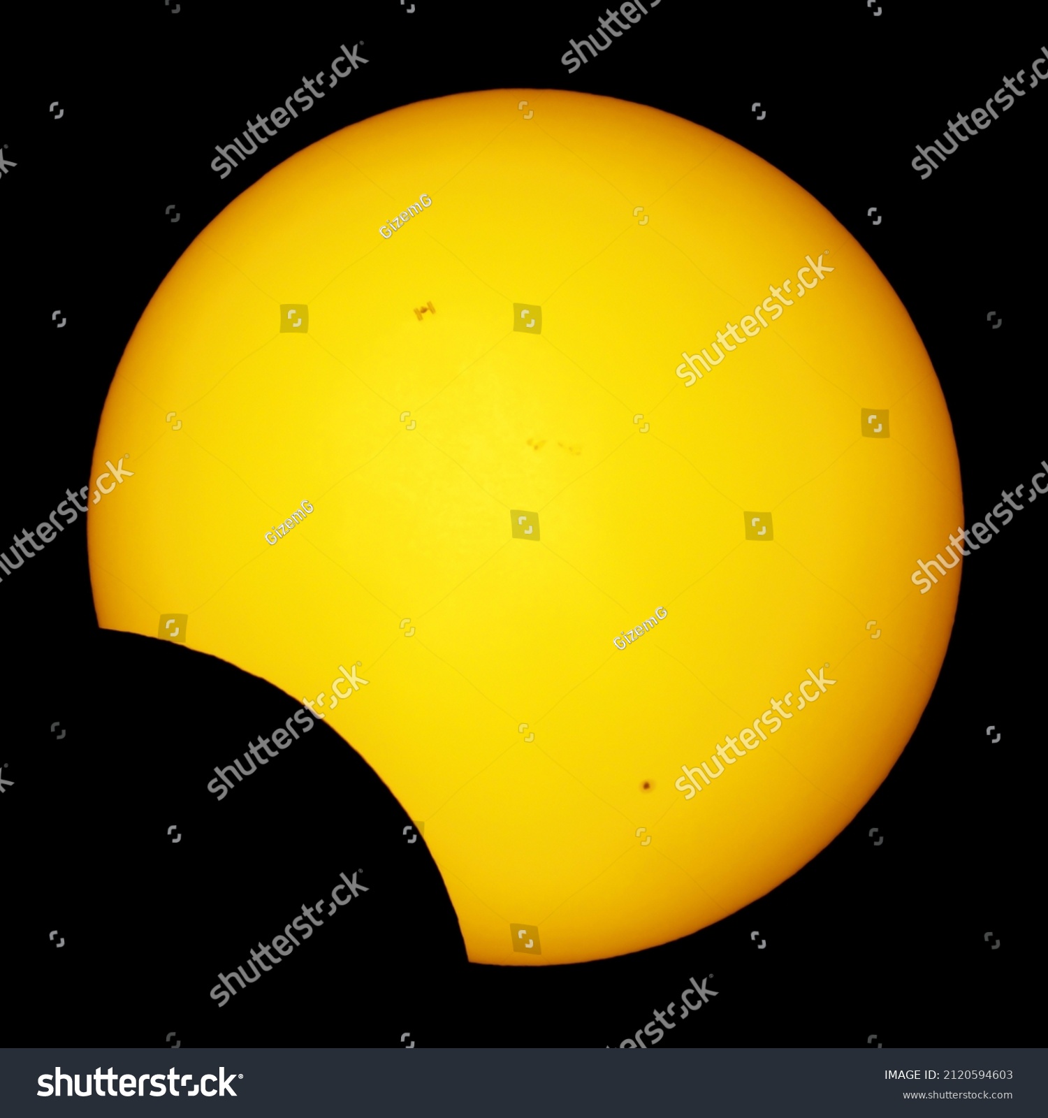 Solar Eclipse Photo Space Moon Passing Stock Photo 2120594603 ...