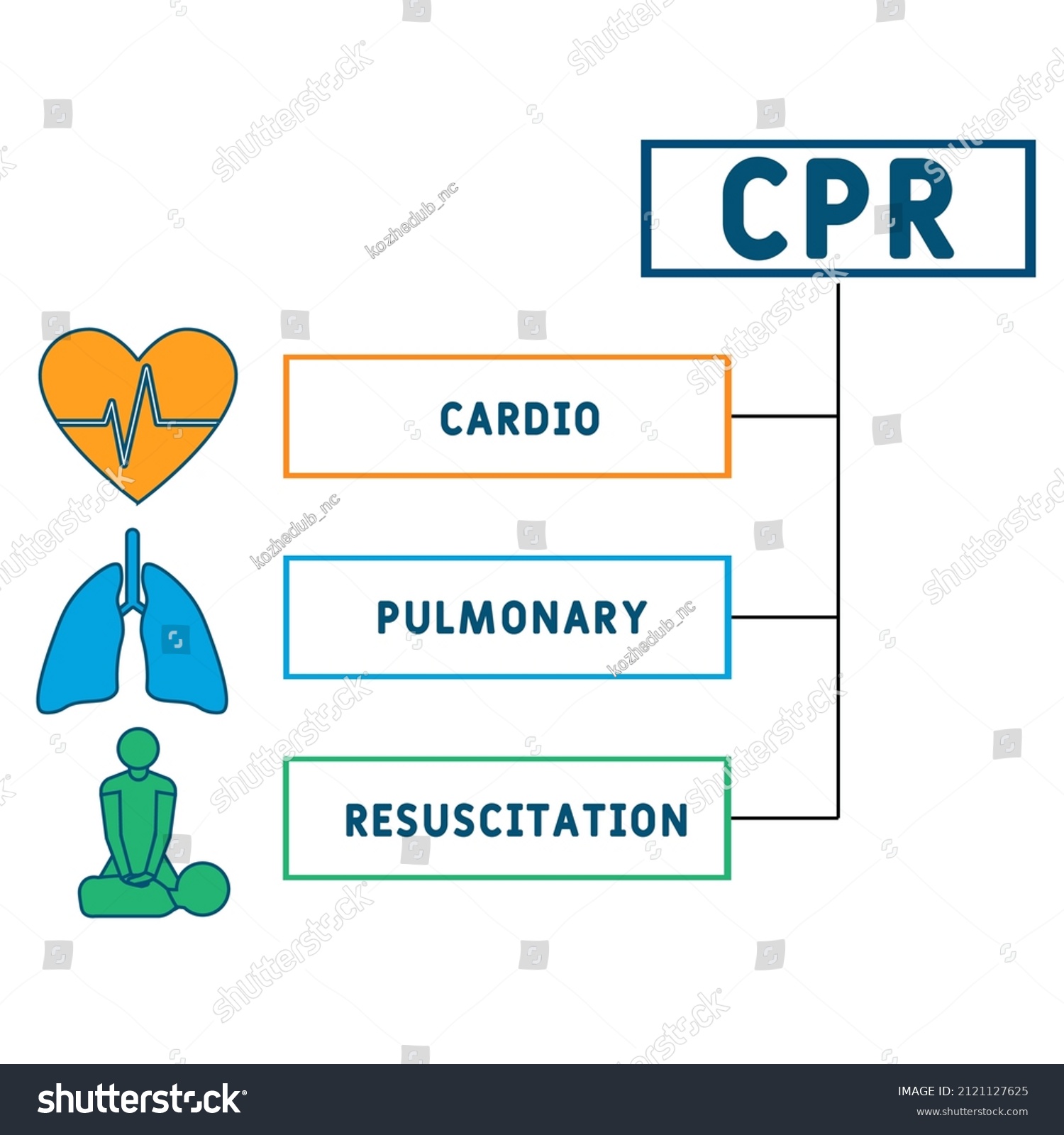 Cpr Cardiopulmonary Resuscitation Acronym Business Concept Stock Vector ...