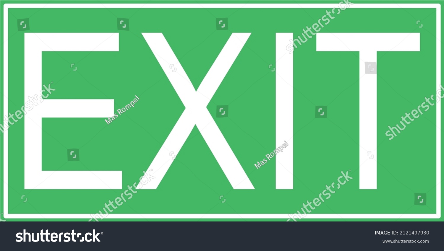 Exit Sign Green Background White Font Stock Vector (Royalty Free ...