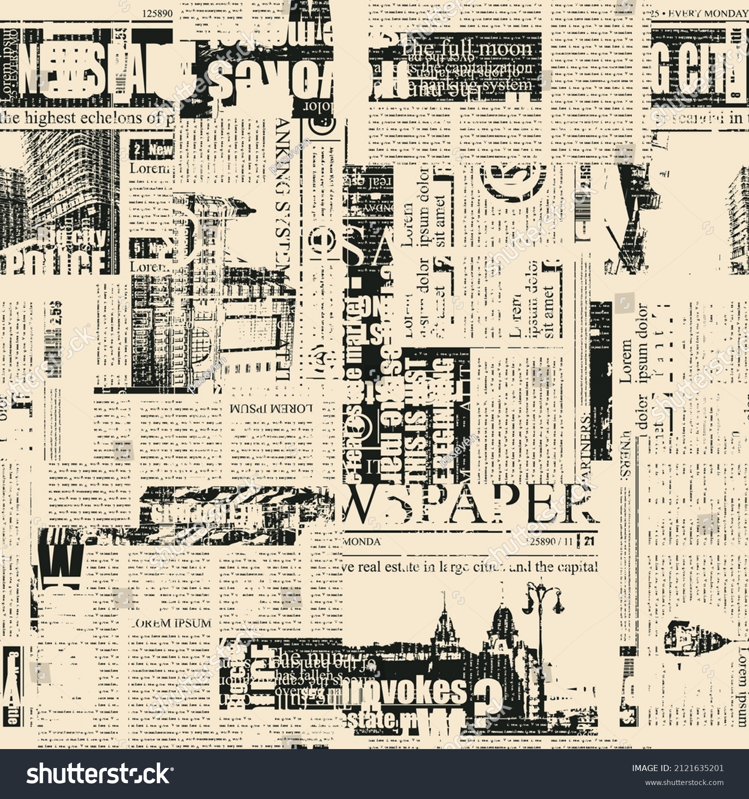 2,319 News paper seamless Images, Stock Photos & Vectors | Shutterstock