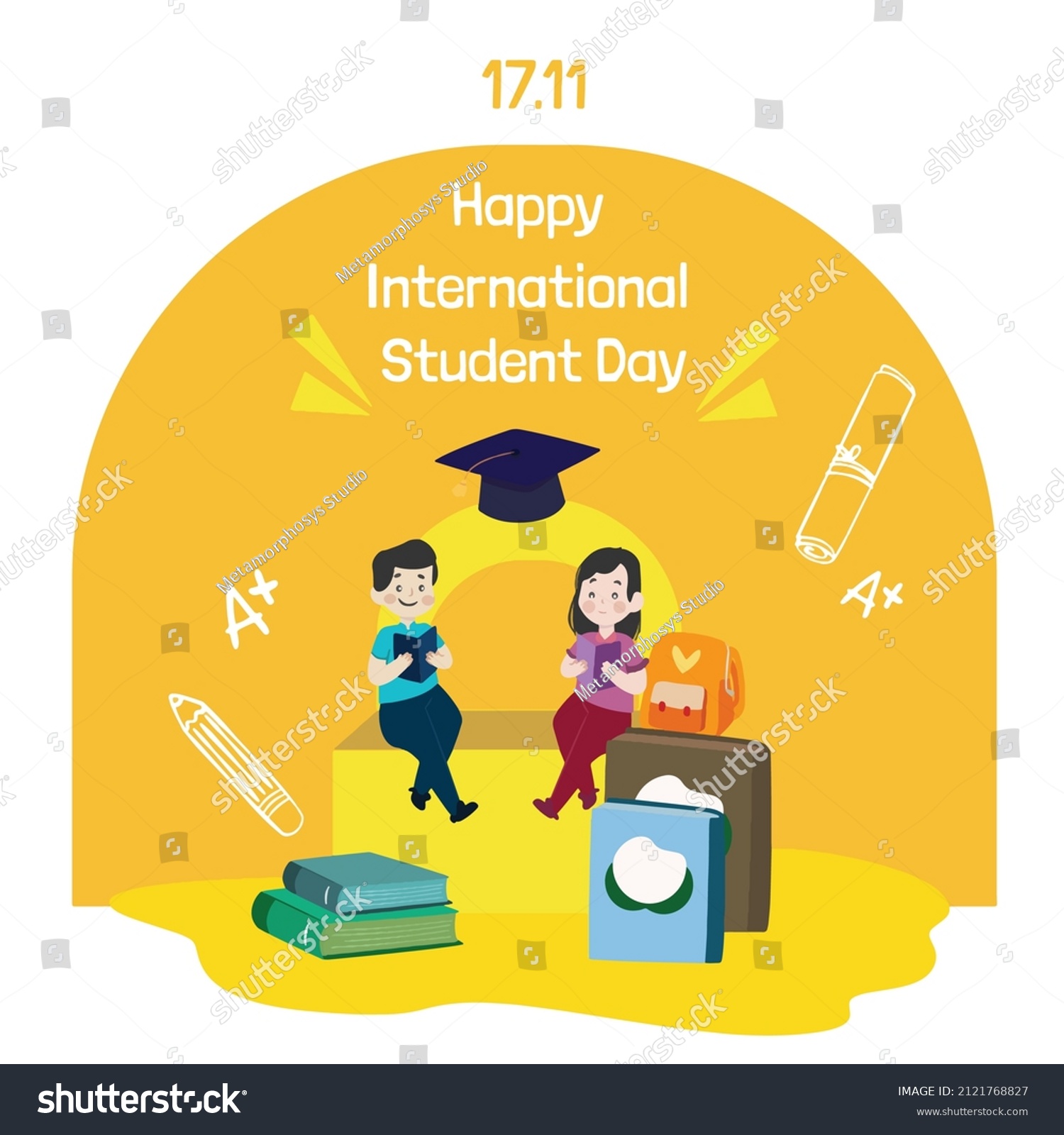 Happy International Student Day Vector Illustration Stock Vector ...