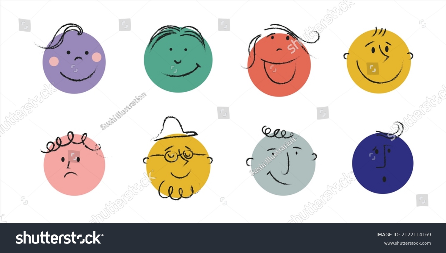 Crayon Drawing Style Round Abstract Comic Stock Vector (Royalty Free ...