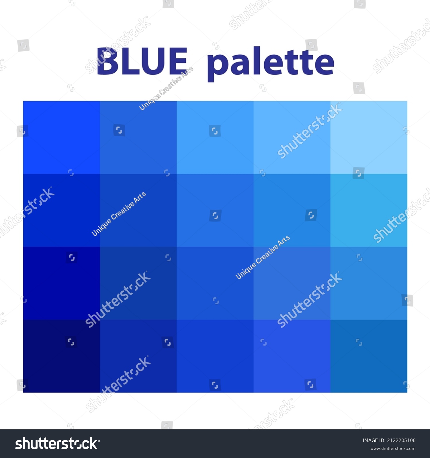 Blue Color Palette Vector Soft Calm Stock Vector (Royalty Free ...