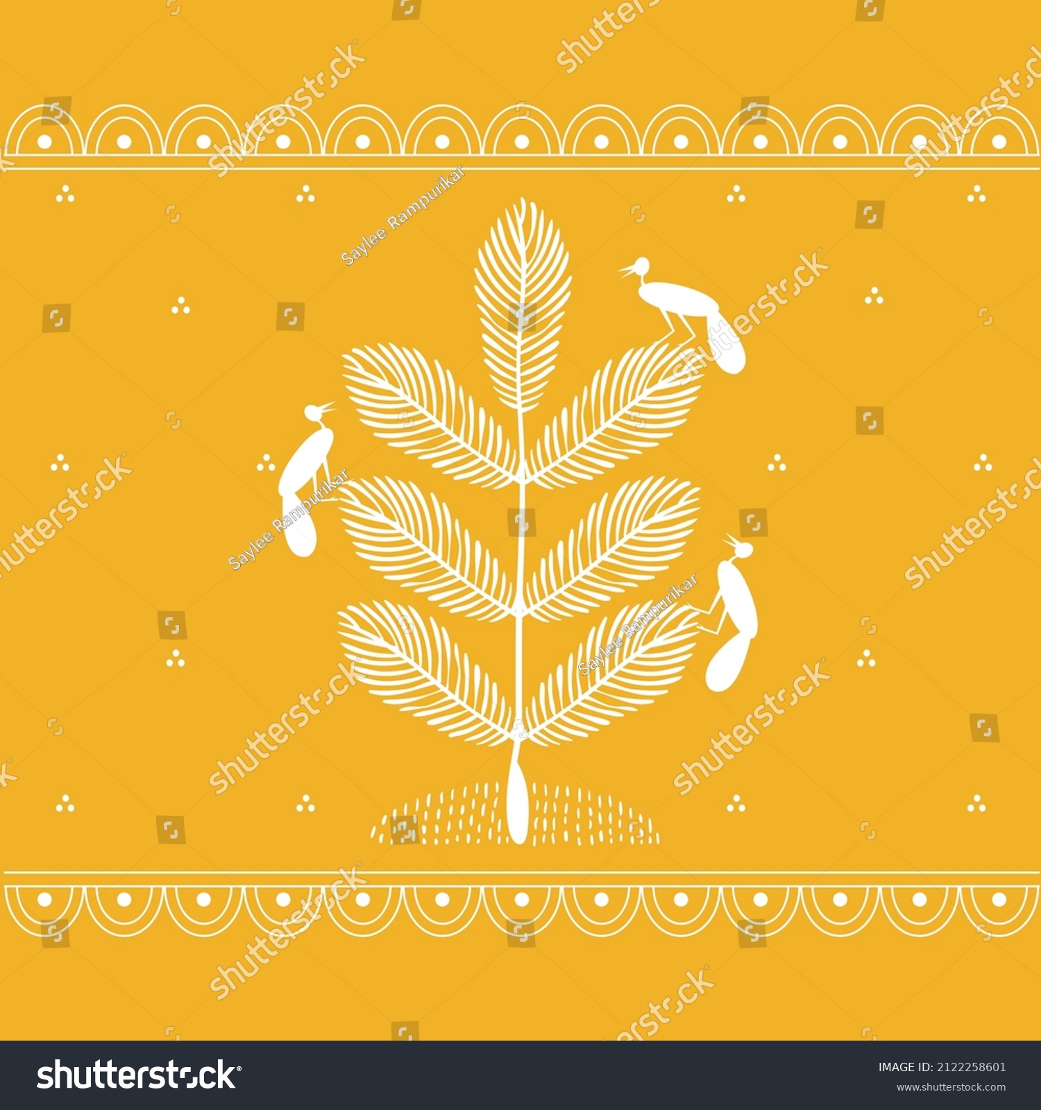 Warli Painting Indian Tribal Art Beautiful Stock Vector (Royalty Free ...