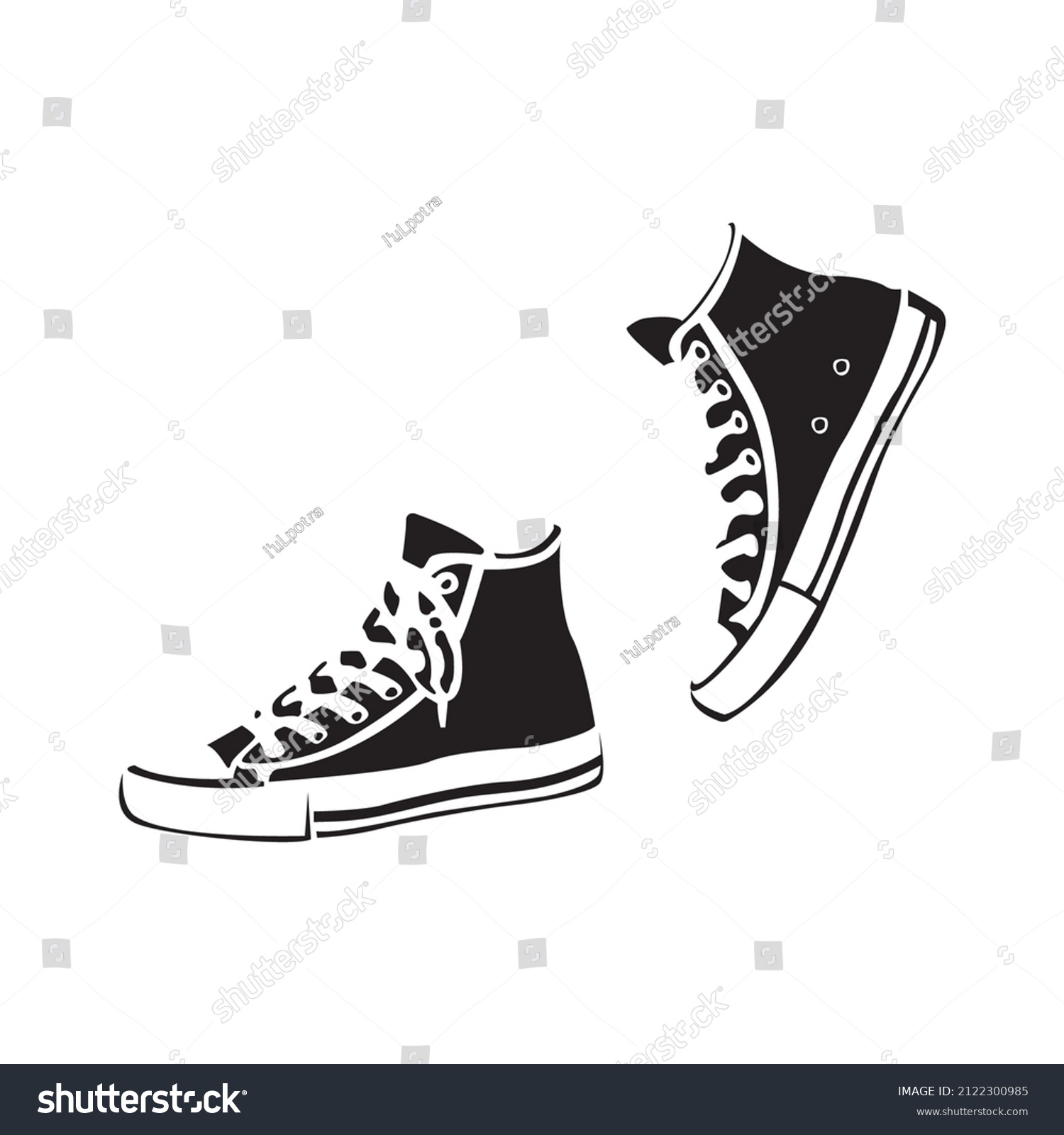 Shoe Vector Drawing Template Design Black Stock Vector (Royalty Free ...