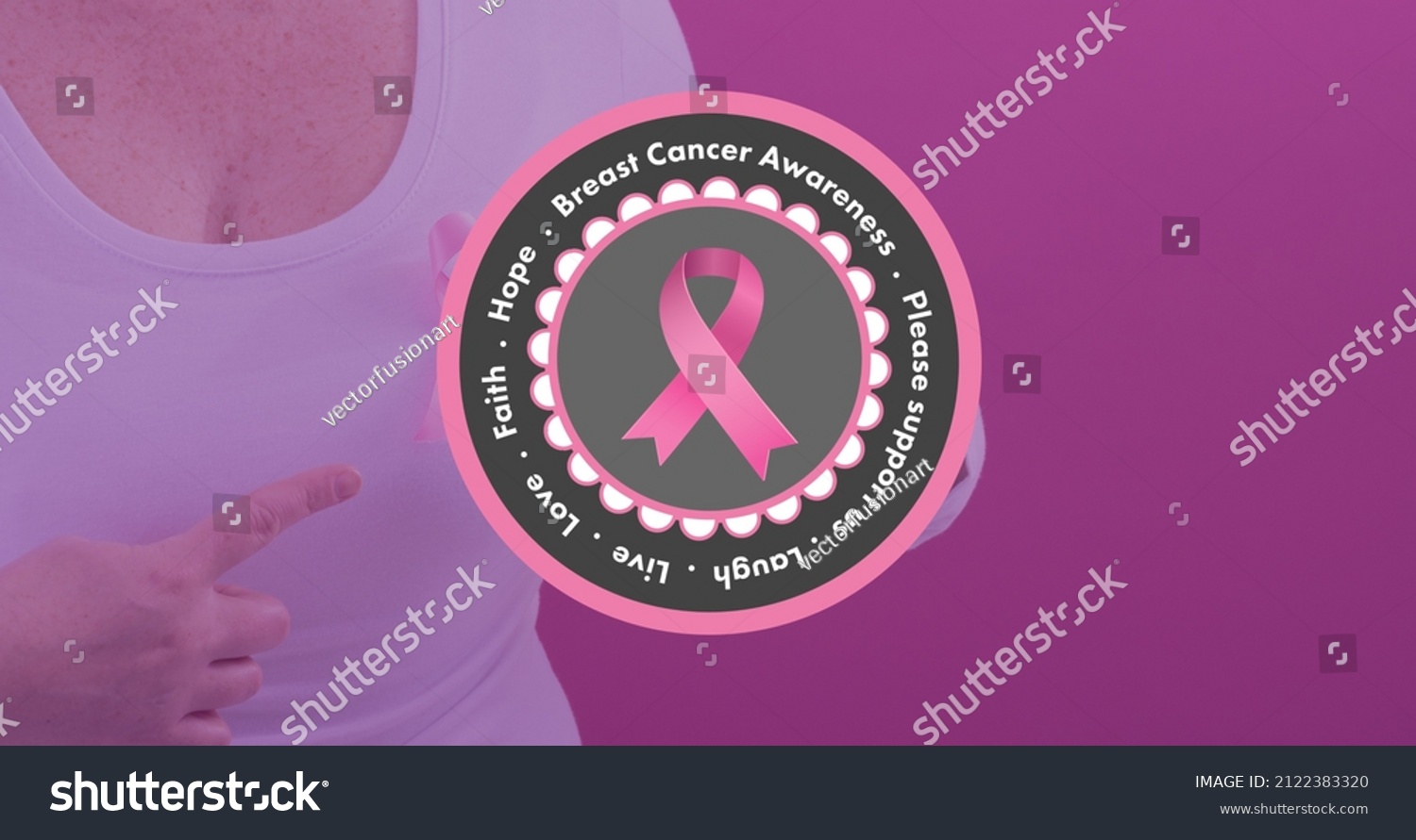 Composition Woman Breast Cancer Awareness Slogan Stock Photo 2122383320 ...