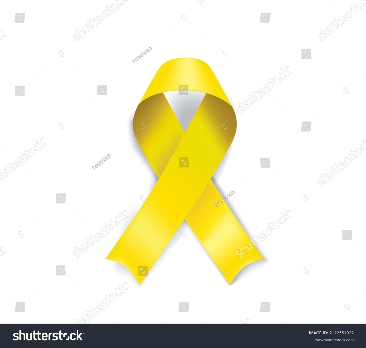 Bladder Cancer Awareness Symbol Yellow Ribbon Stock Vector (Royalty ...