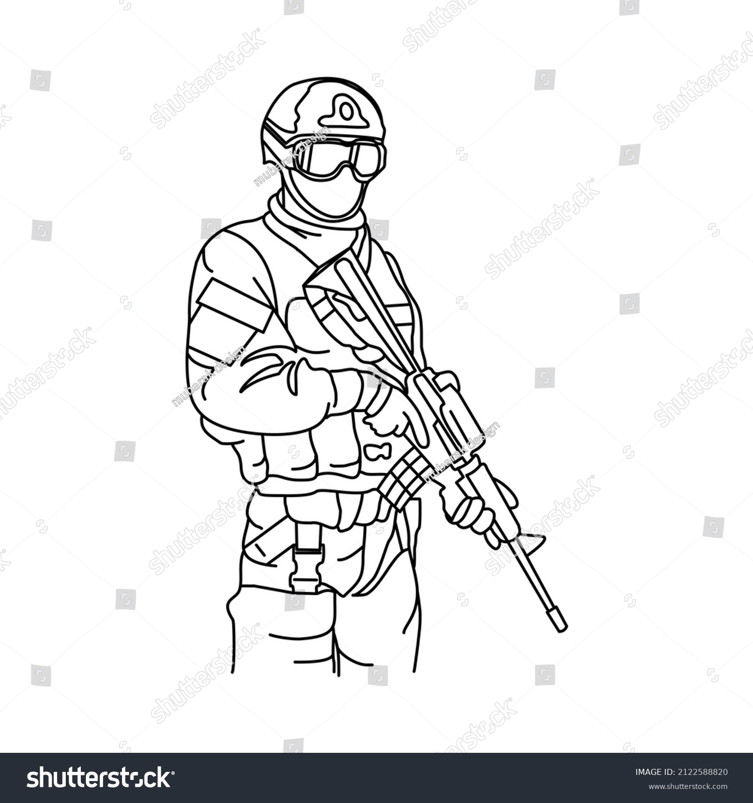 Minimalist Line Art Police Element Requirement Stock Vector (Royalty ...