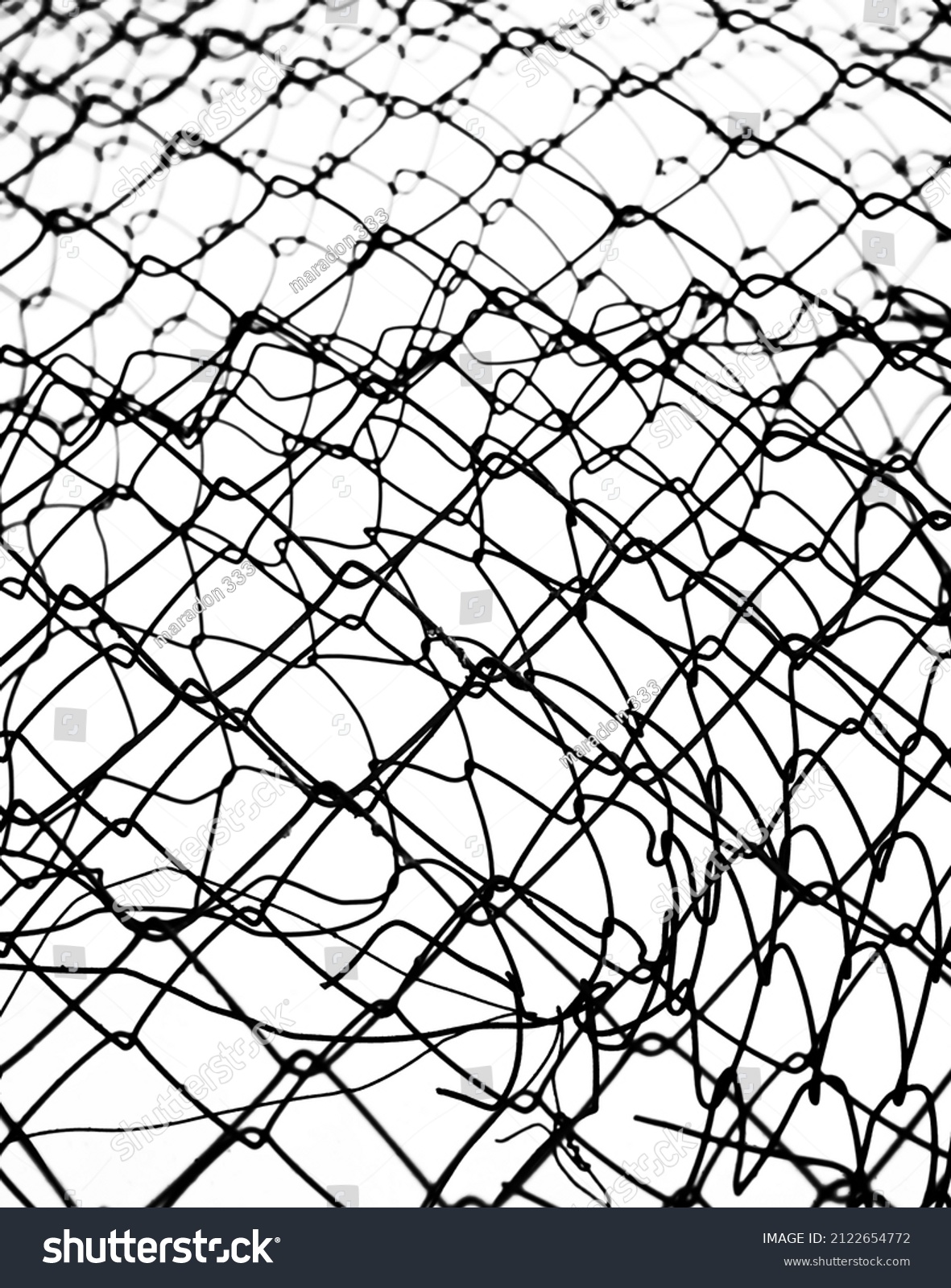 Damage Wire Mesh On White Background Stock Illustration 2122654772 ...