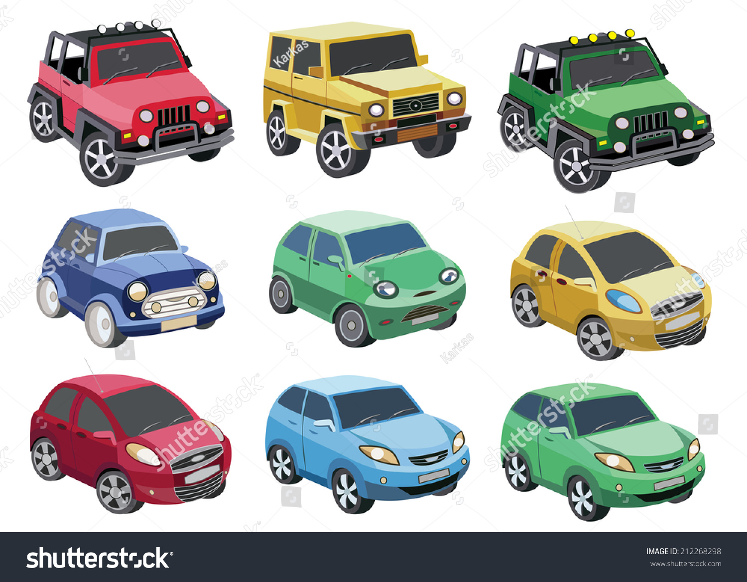 Car Icon Set Isolated On White Stock Vector (Royalty Free) 212268298 ...