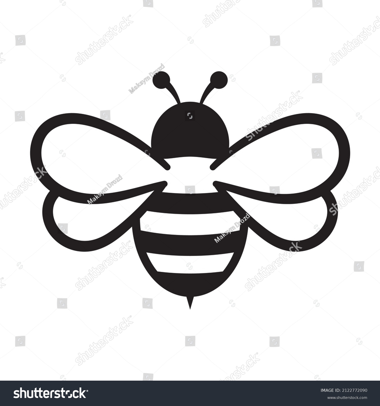 Honey Bee Icon Insect Character Cartoon Stock Vector (Royalty Free ...