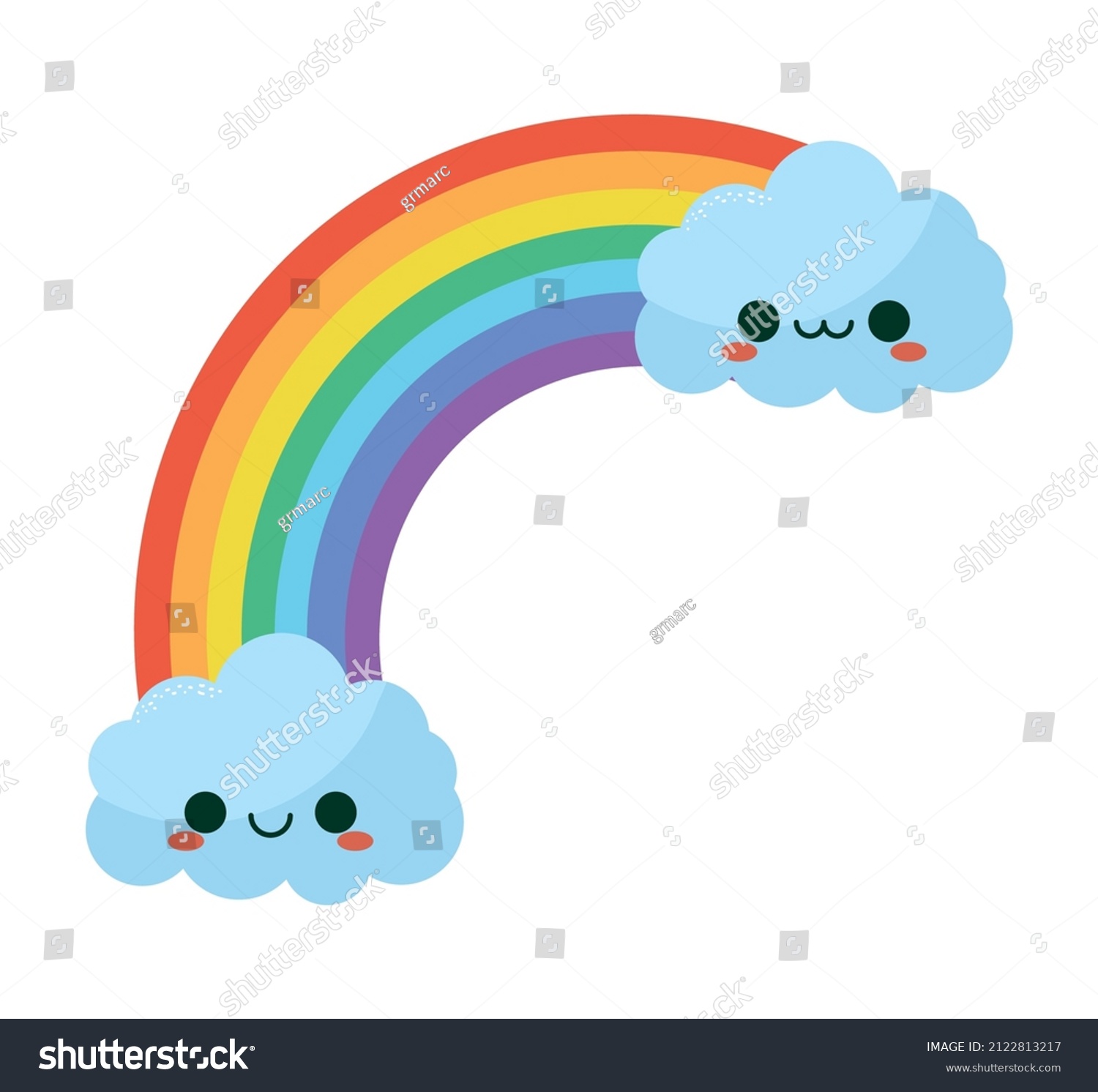 Rainbow Clouds Face Stock Vector (Royalty Free) 2122813217 | Shutterstock