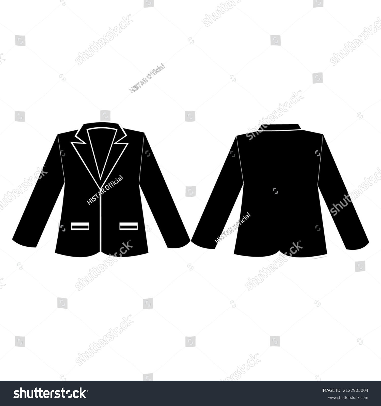 Black White Plain Coat Template Vector Stock Vector (Royalty Free