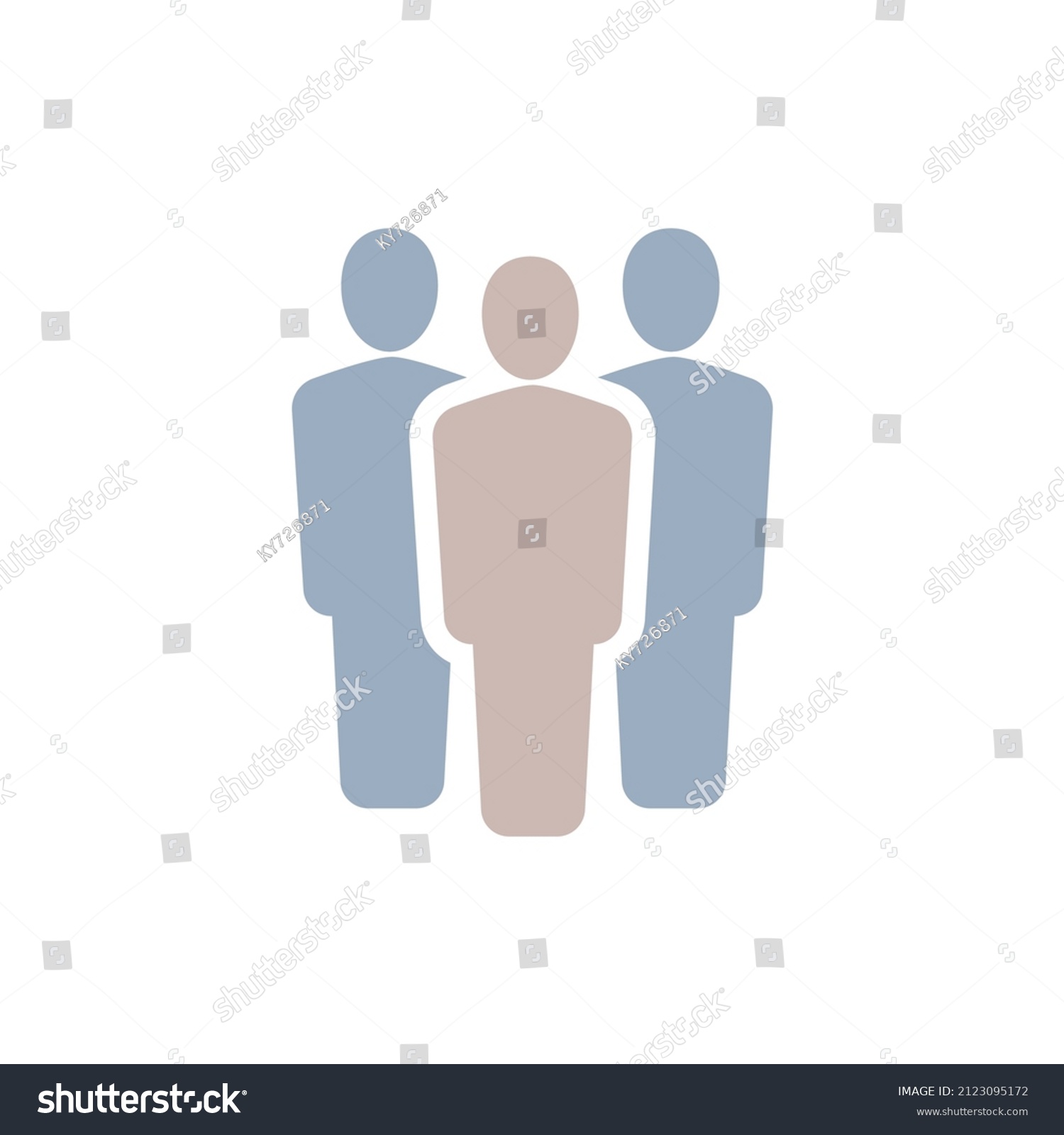 Three People Iconvector Silhouette Illustration Stock Vector (Royalty ...