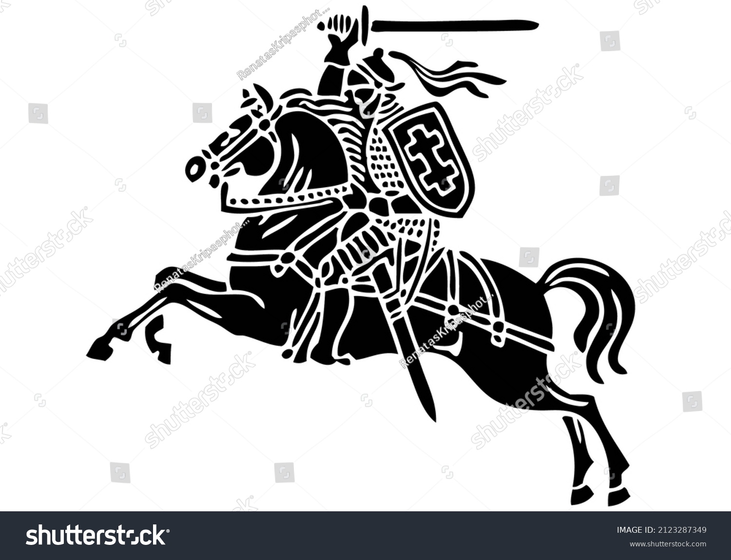 Vytis Lithuania Symbol Armored Rider On Stock Vector (Royalty Free ...