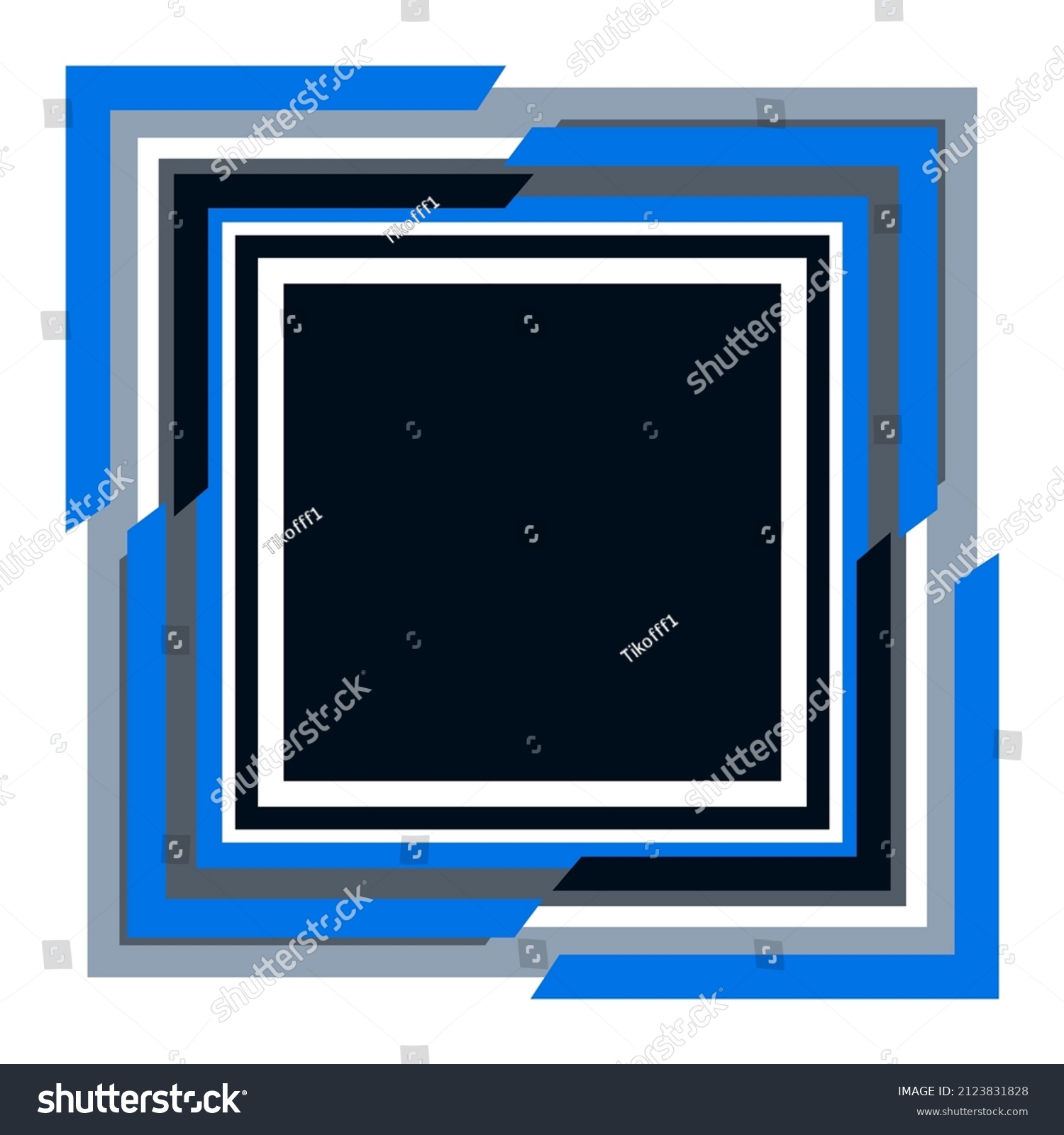 Geometric Shape Square Emblem Border Frame Stock Vector (Royalty Free ...