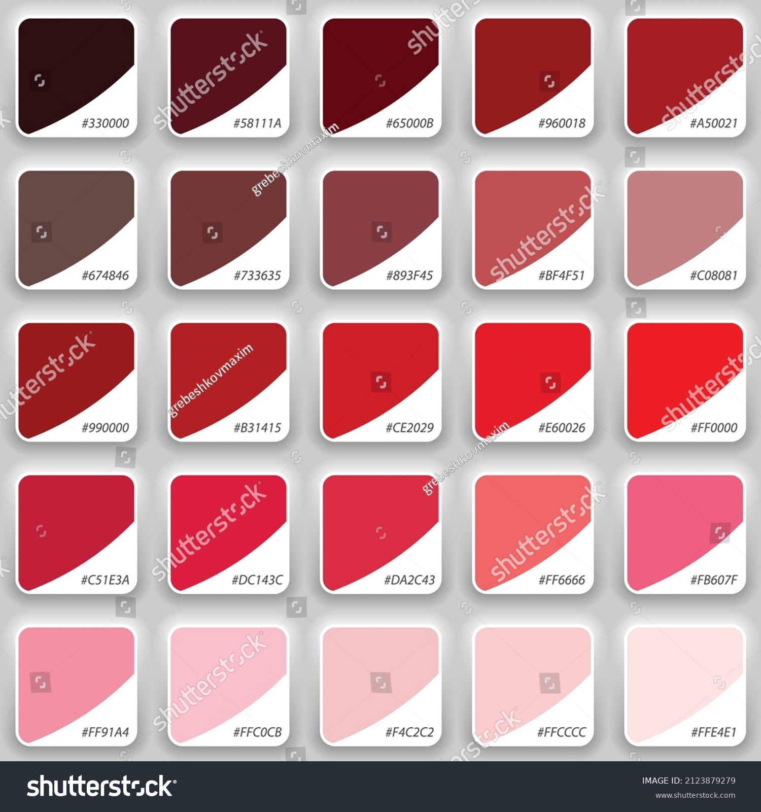 Shades Red Swatch Color Palette Neomorphism Stock Vector (royalty Free 