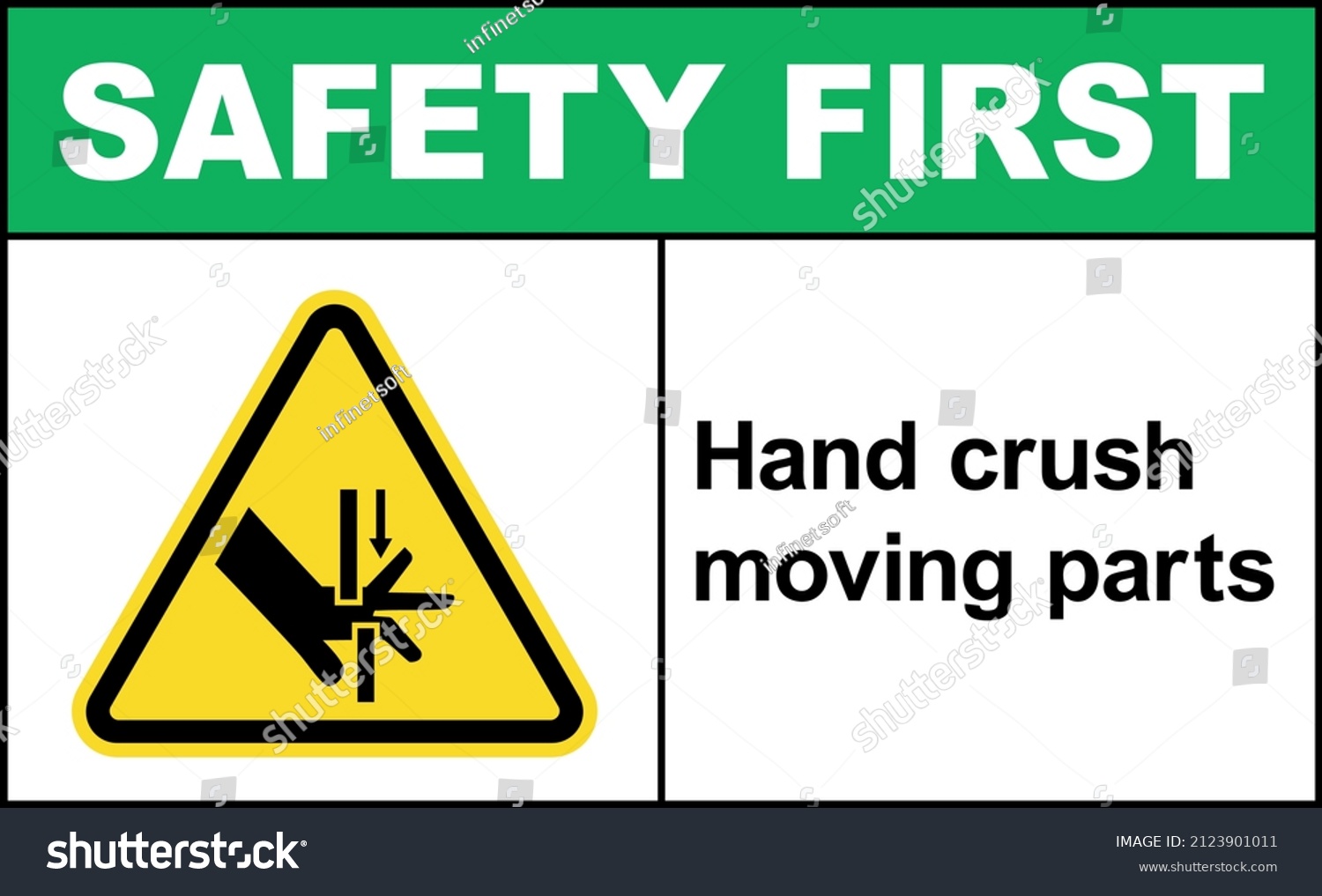 Hand Crush Moving Parts Safety First Stock Vector (Royalty Free ...