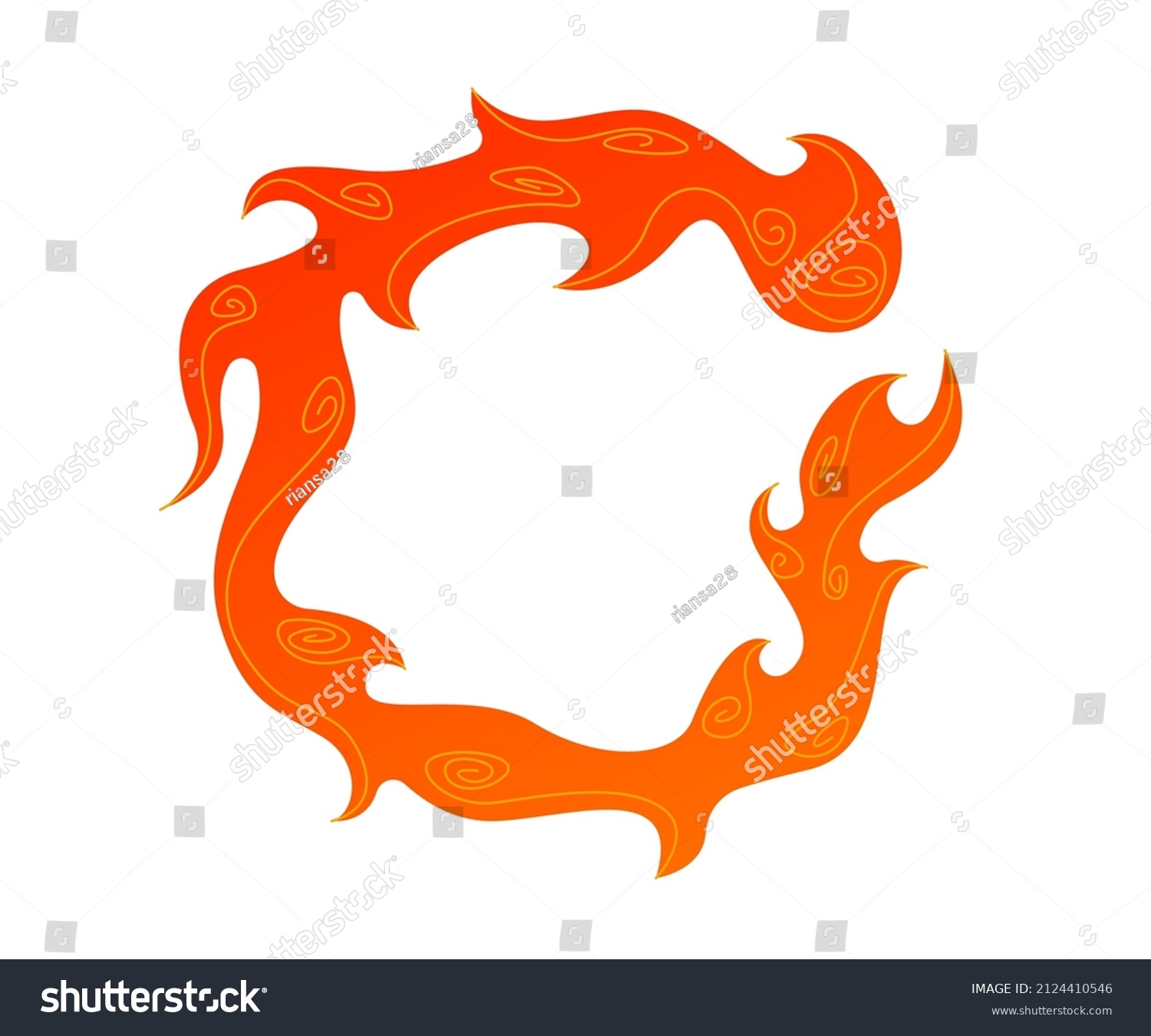 Fire Circle Fire Frame Fire Illustration Stock Vector (Royalty Free ...