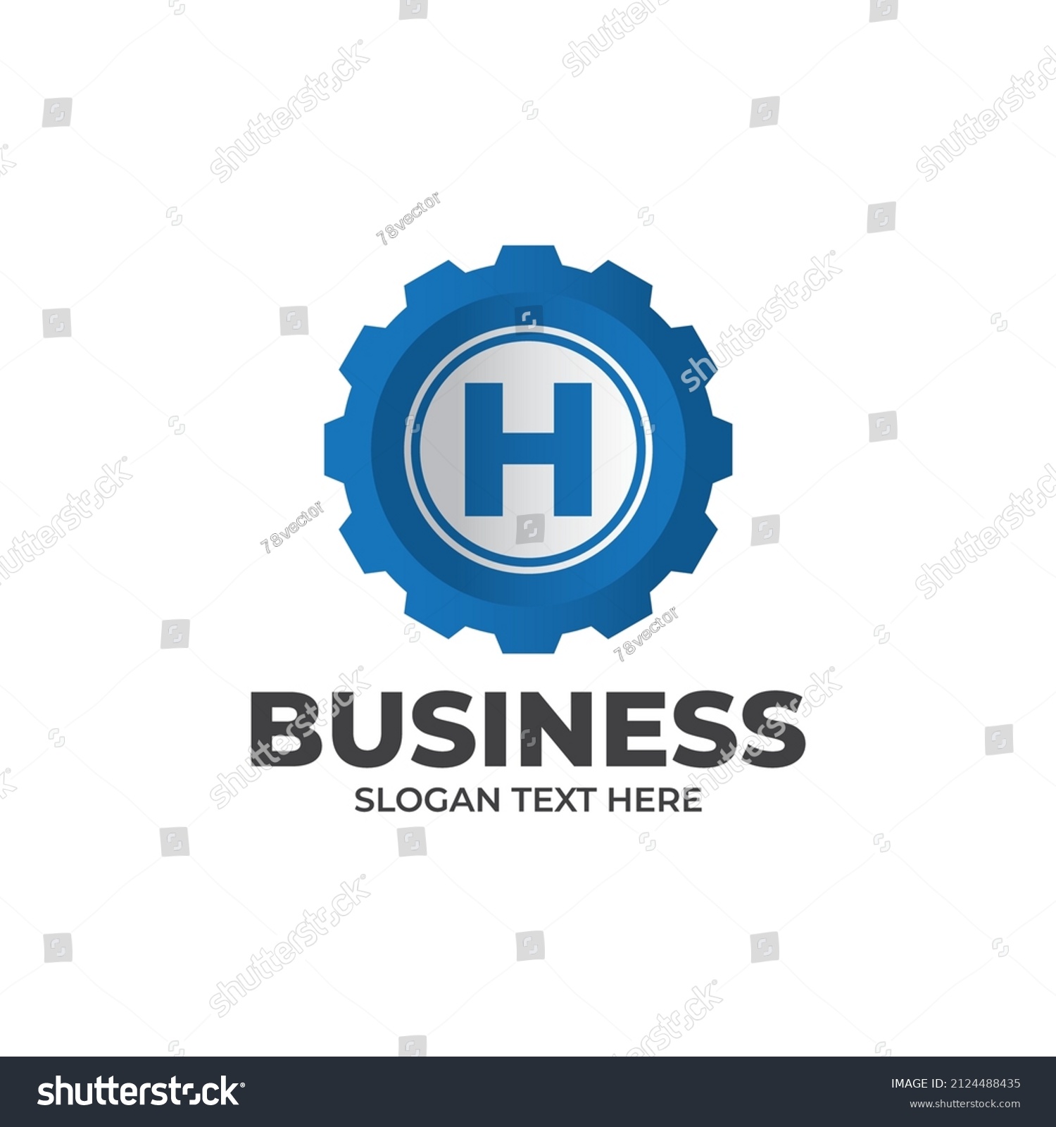 Letter H Industrial Logo Modern Mechanic Stock Vector (Royalty Free ...