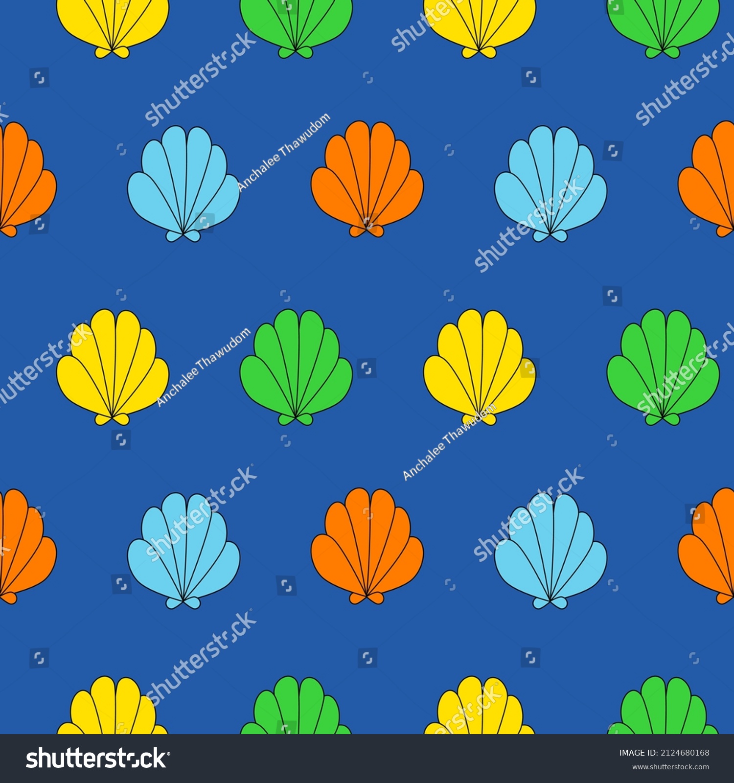 Sea Shells Vector Seamless Pattern Shell Stock Vector (Royalty Free ...