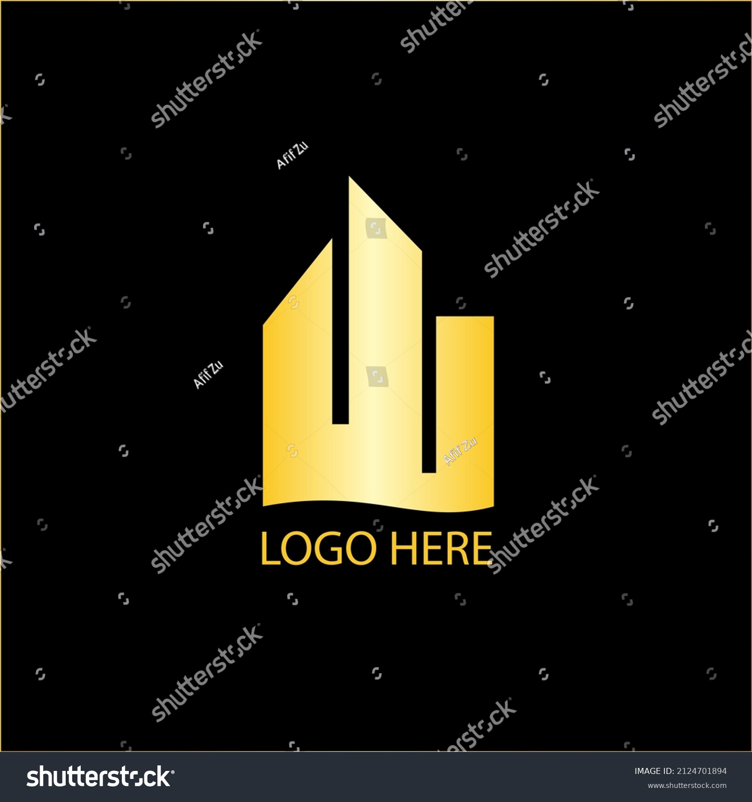 Creative Logo Abstract Gold Color Construction Stock Vector (Royalty ...