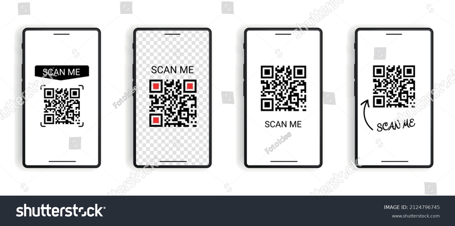 Mobile Smartphone Qr Code Application Button Stock Vector (Royalty Free ...