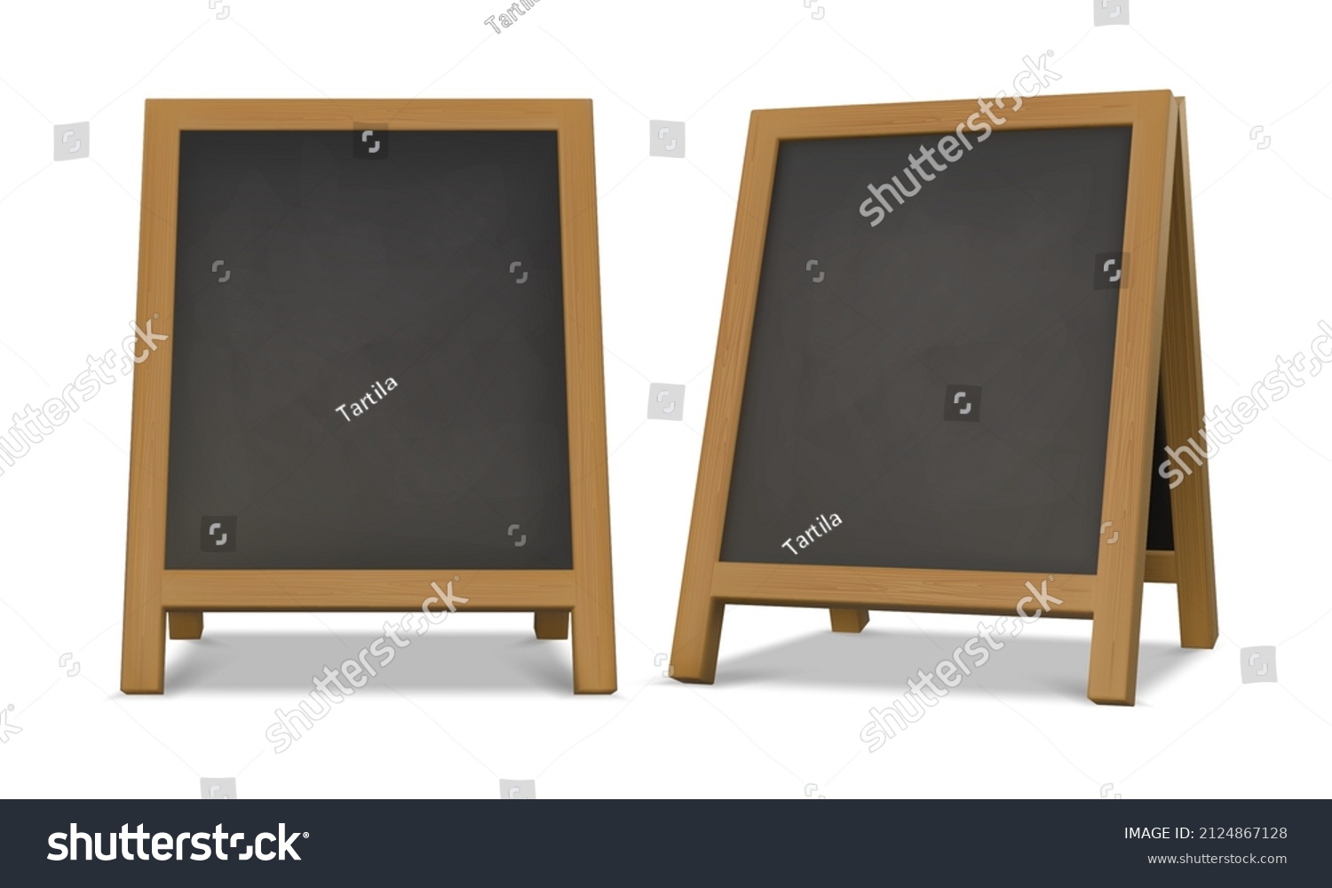 Outdoor Chalk Menu Blackboard Stand Wood Stock Vector Royalty Free   Stock Vector Outdoor Chalk Menu Blackboard Stand With Wood Frame Realistic Chalkboard Easel For Cafe Or 2124867128 