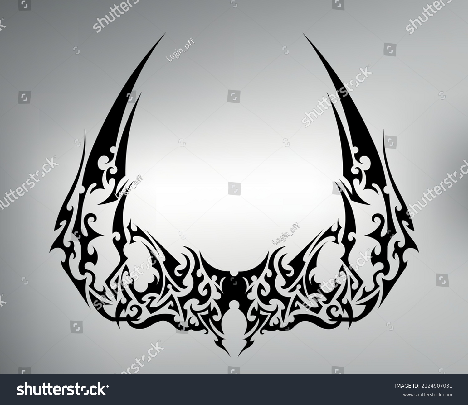 Sketch Tribal Tattoo Wings Vector Drawing