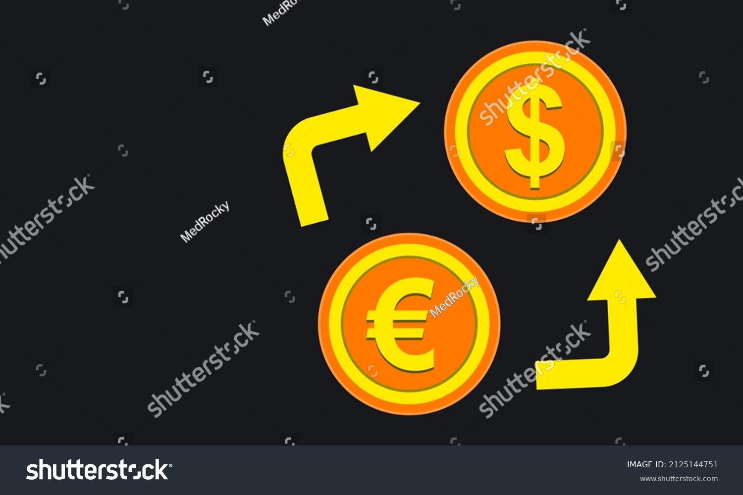 dollar-euro-conversion-golden-coins-arrow-stock-illustration-2125144751