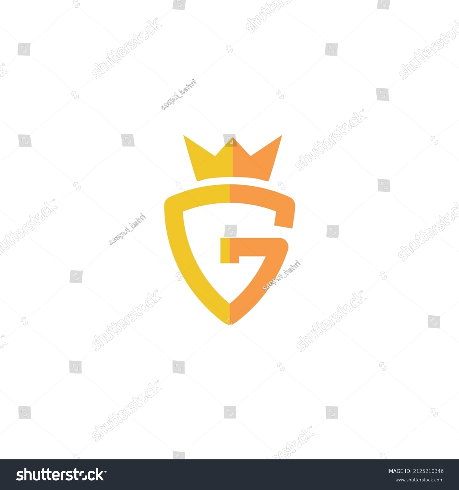 Letter G King Crown Shield Shape Stock Vector (Royalty Free) 2125210346 ...