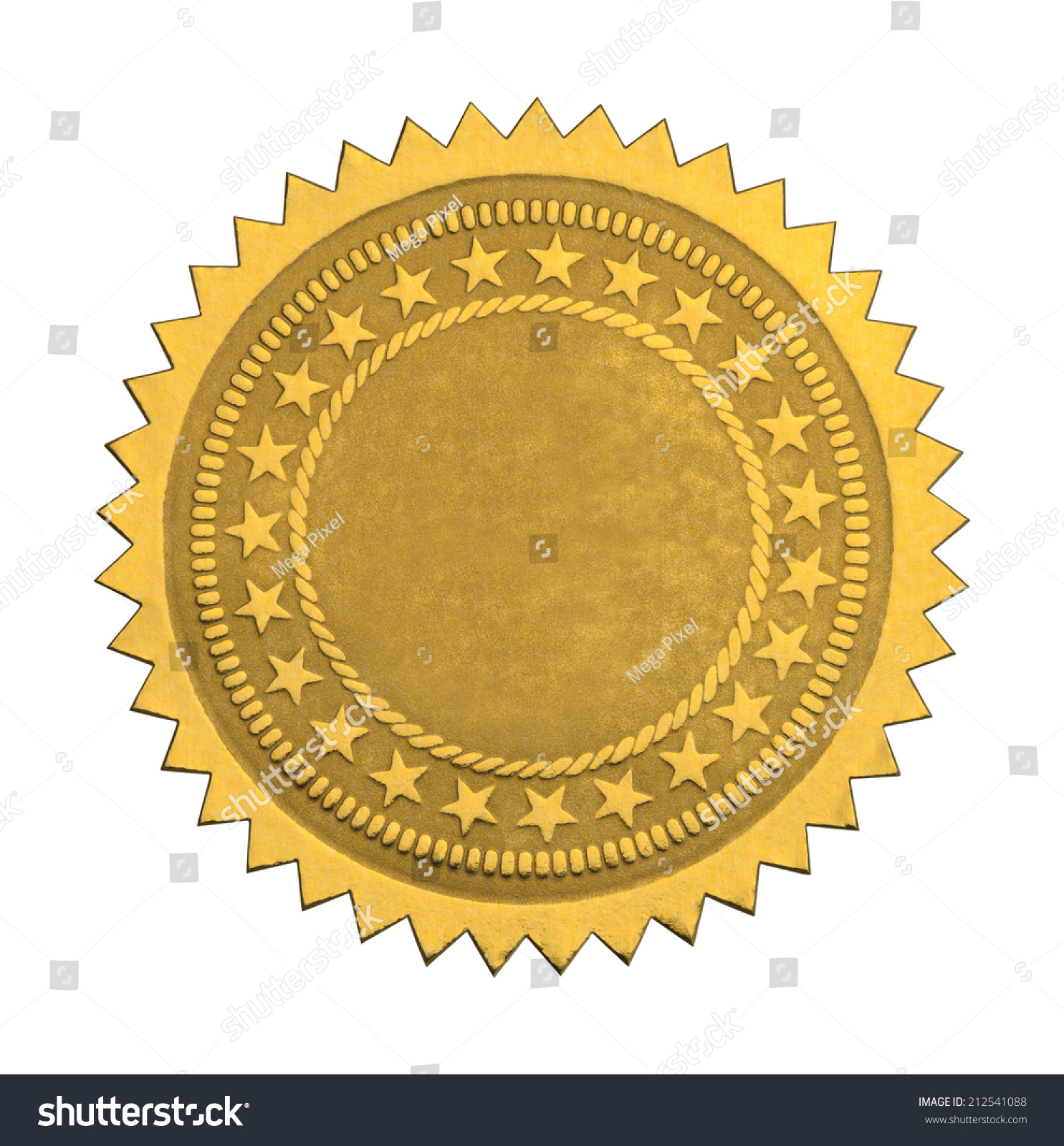 Gold Star Seal Stars Copy Space Stock Photo 212541088 | Shutterstock