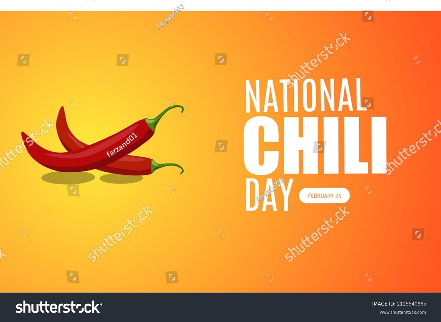 National Chili Day February 25 Vector Stock Vector (Royalty Free