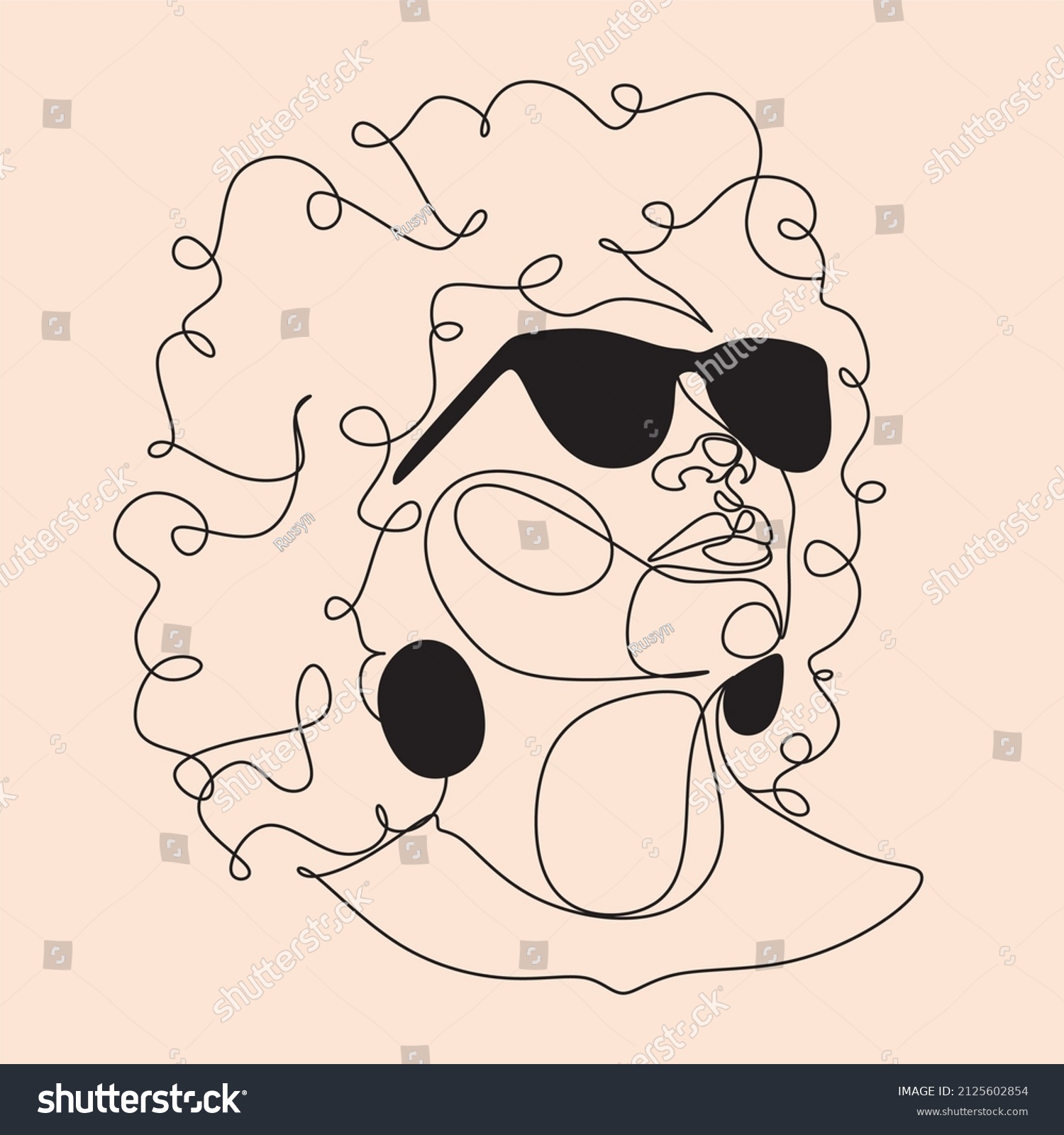 Woman Line Art Vector Portraits Women Stock Vector Royalty Free 2125602854 Shutterstock 2594