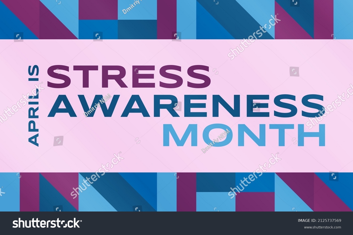 April Stress Awareness Month Poster Card Stock Vector (Royalty Free