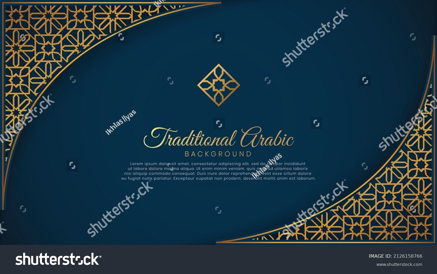 Islamic Arabic Blue Luxury Background Golden Stock Vector (Royalty Free ...