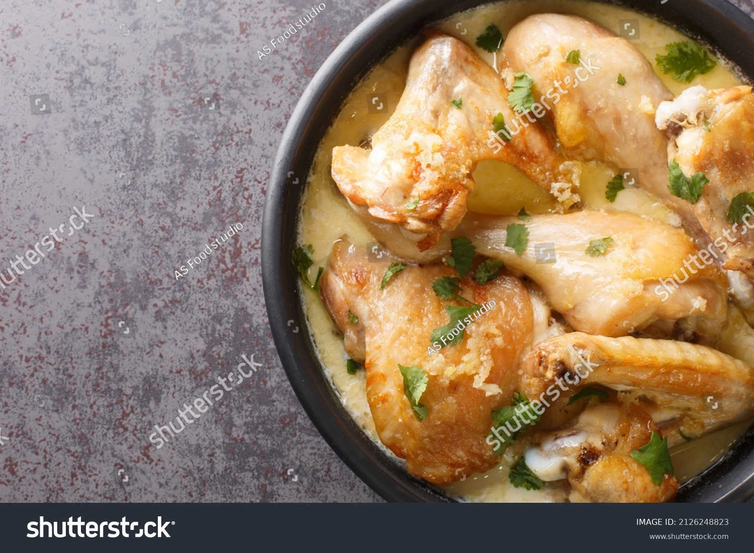 Shkmeruli Traditional Caucasian Georgian Dish Chicken Stock Photo 