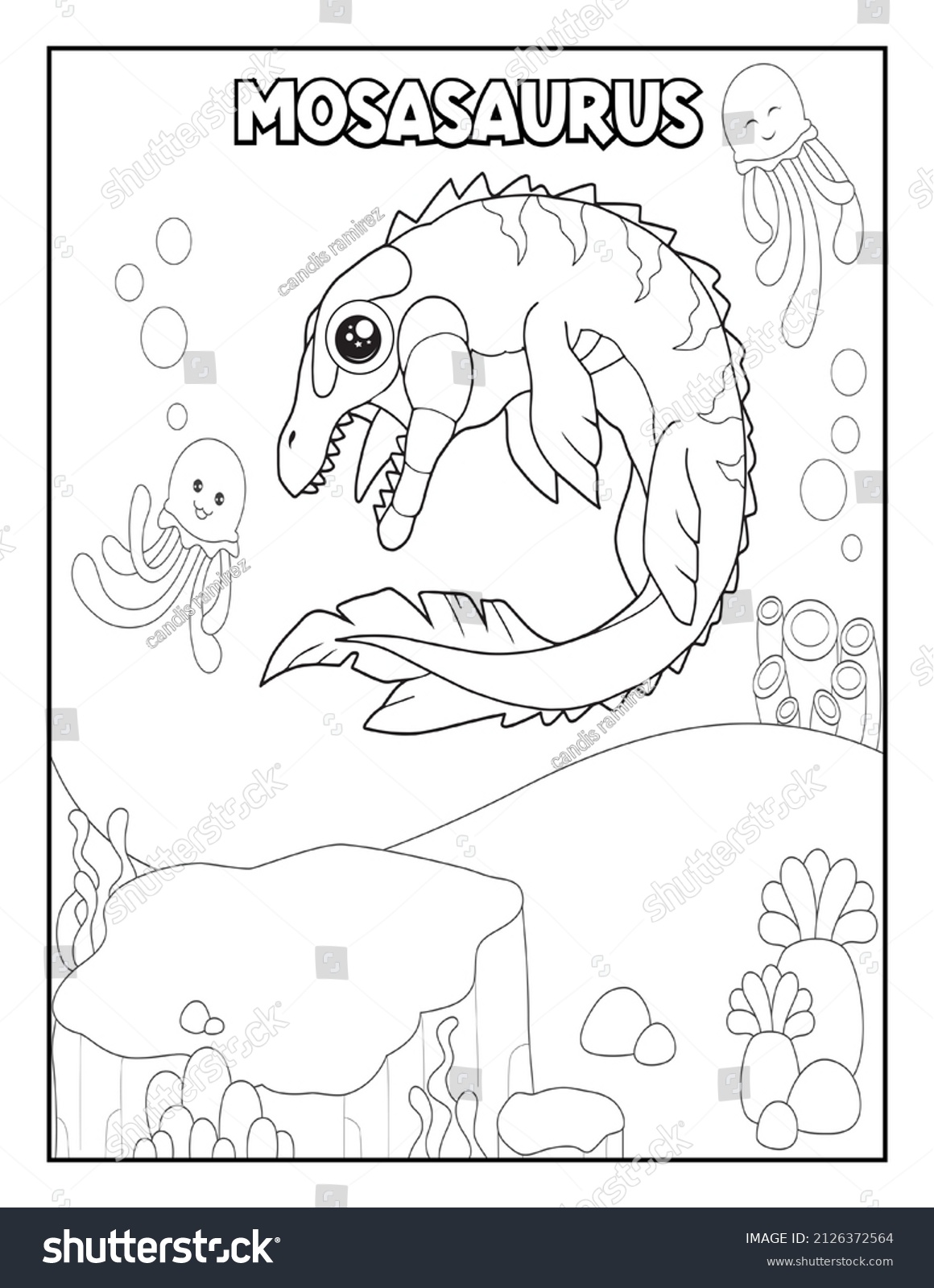 Dinosaur Coloring Book Pages Kids Stock Illustration 2126372564 ...