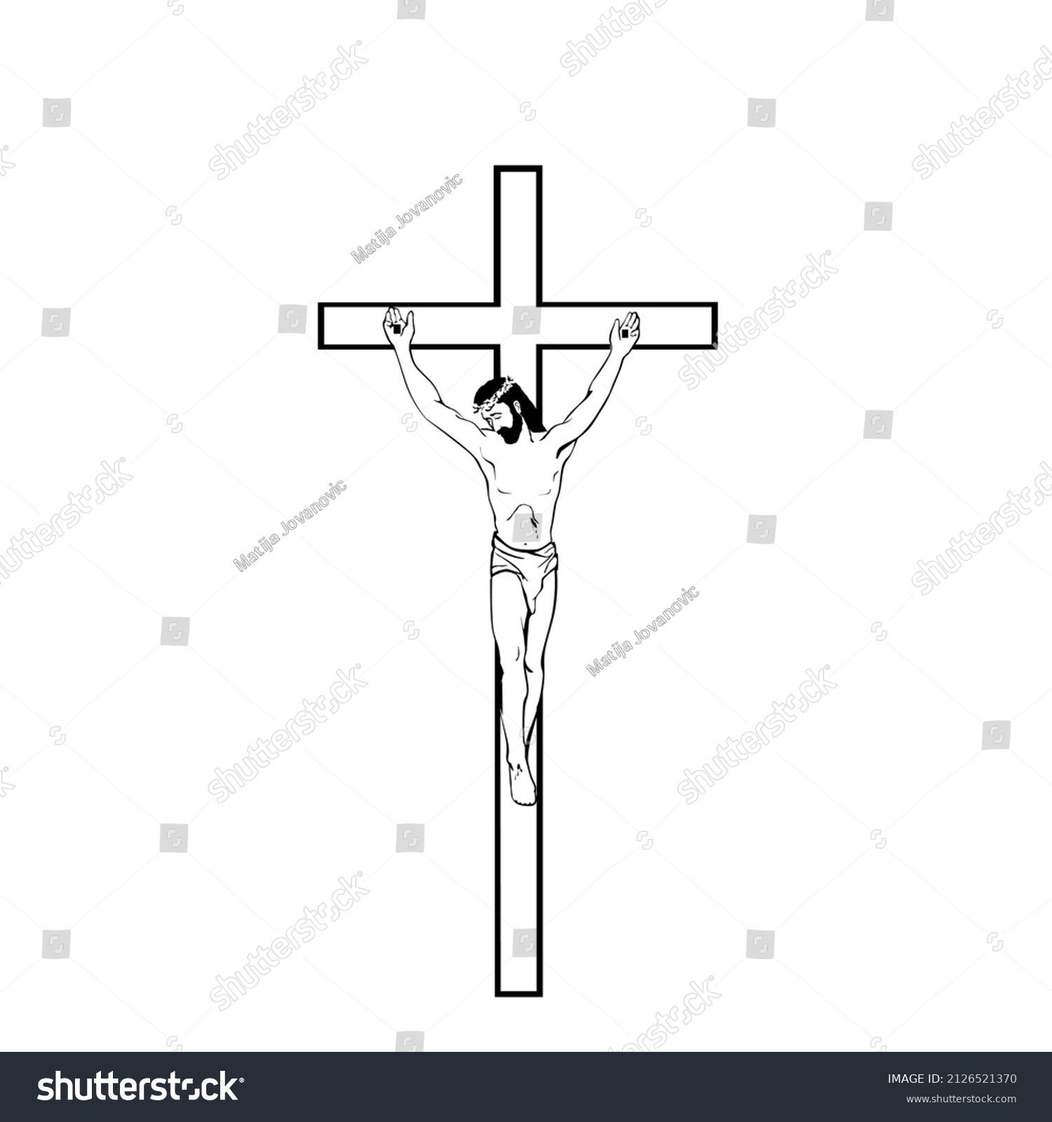 Jesus Christ On Cross Sketch Vector Stock Vector (Royalty Free ...