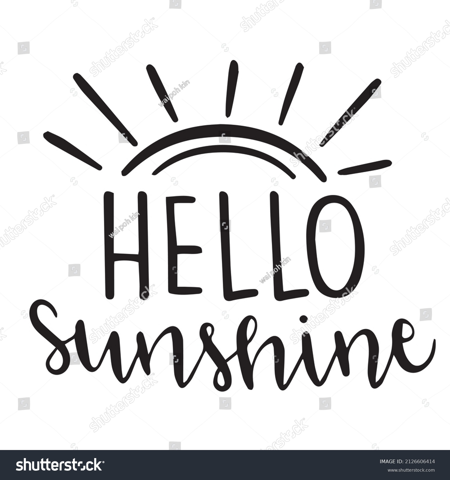 Hello Sunshine Background Inspirational Quotes Typography Stock Vector ...