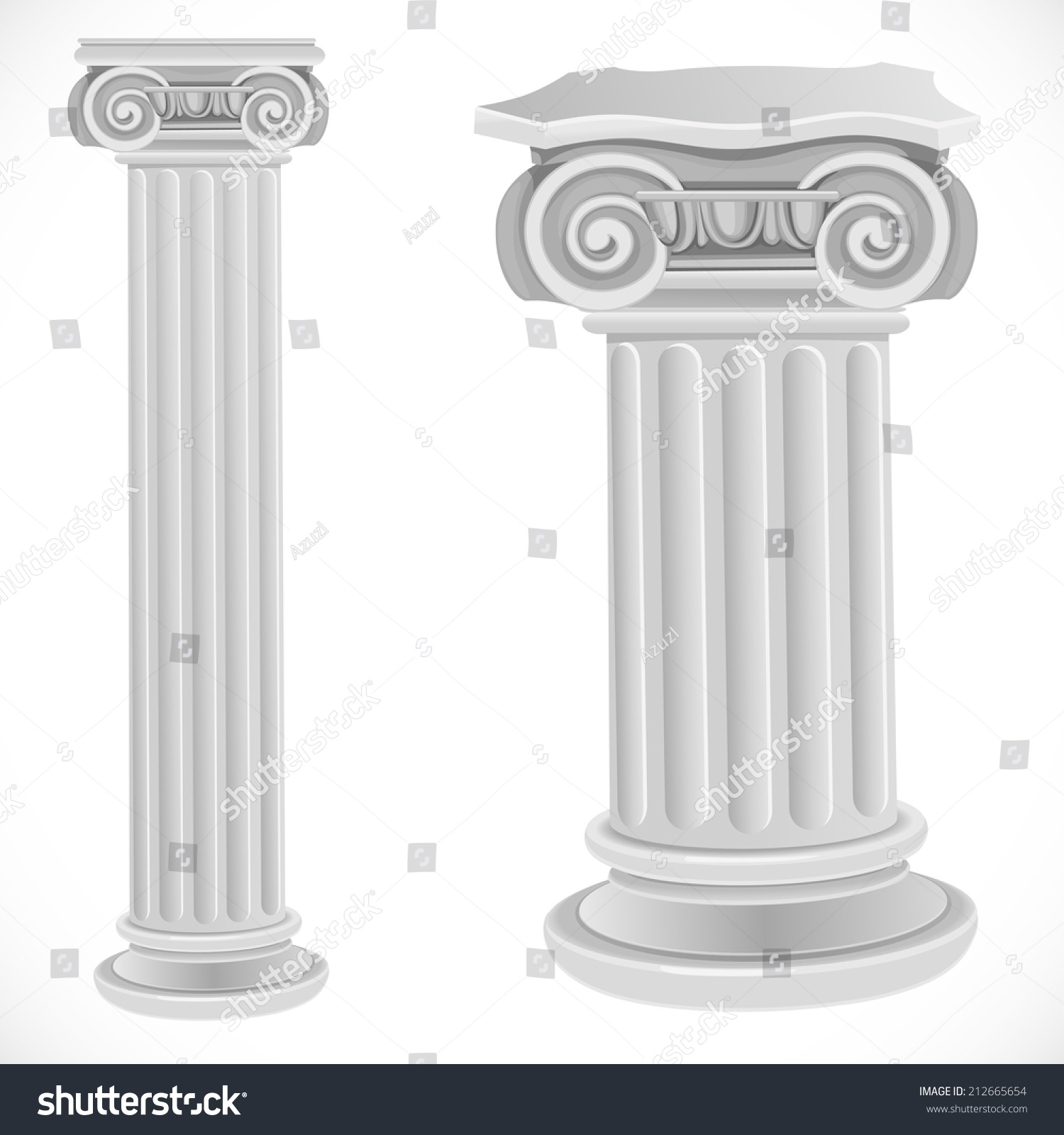 Античные колонны на белом фоне