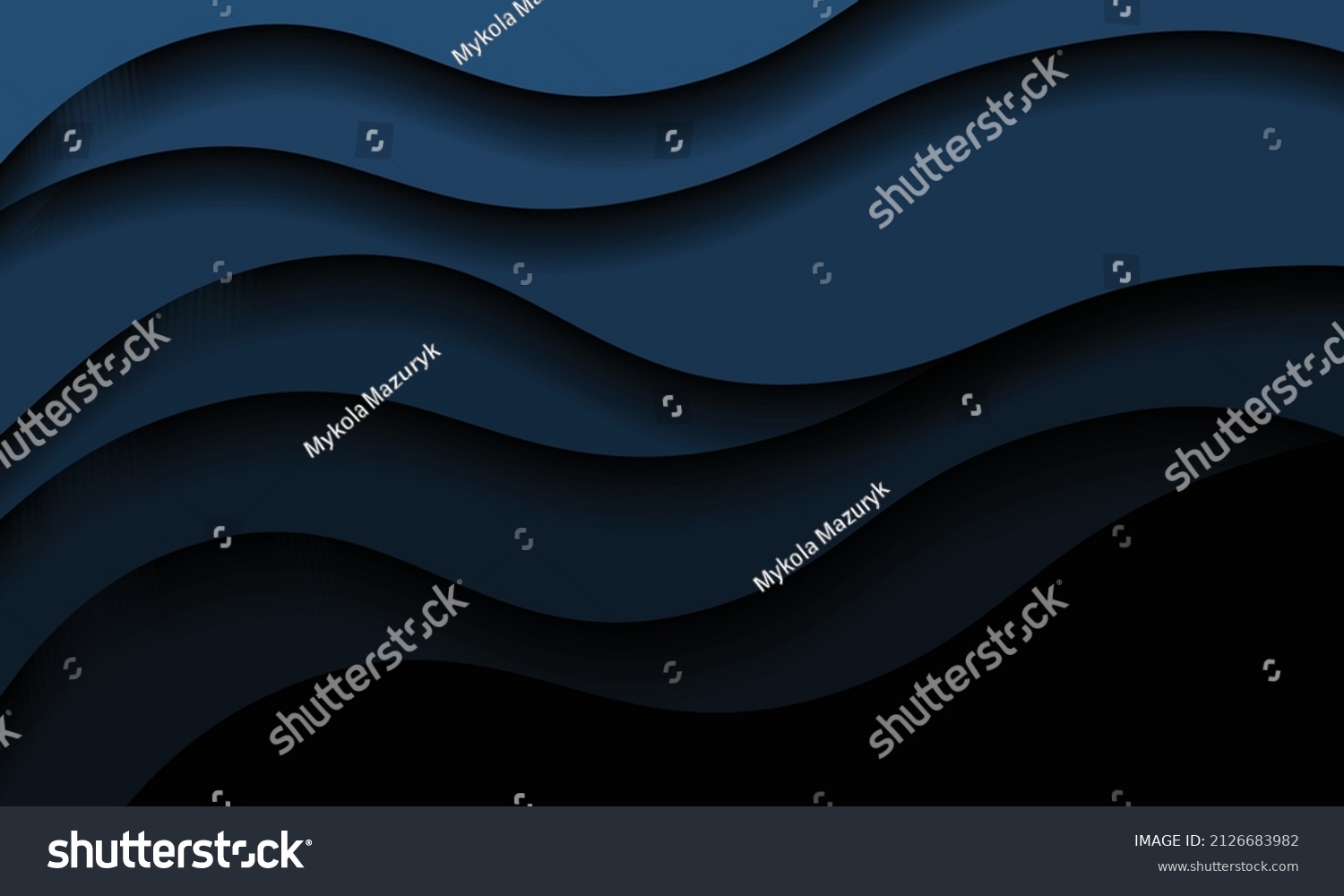 Abstract Illustration Deep Blue Waves Modern Stock Vector (Royalty Free ...