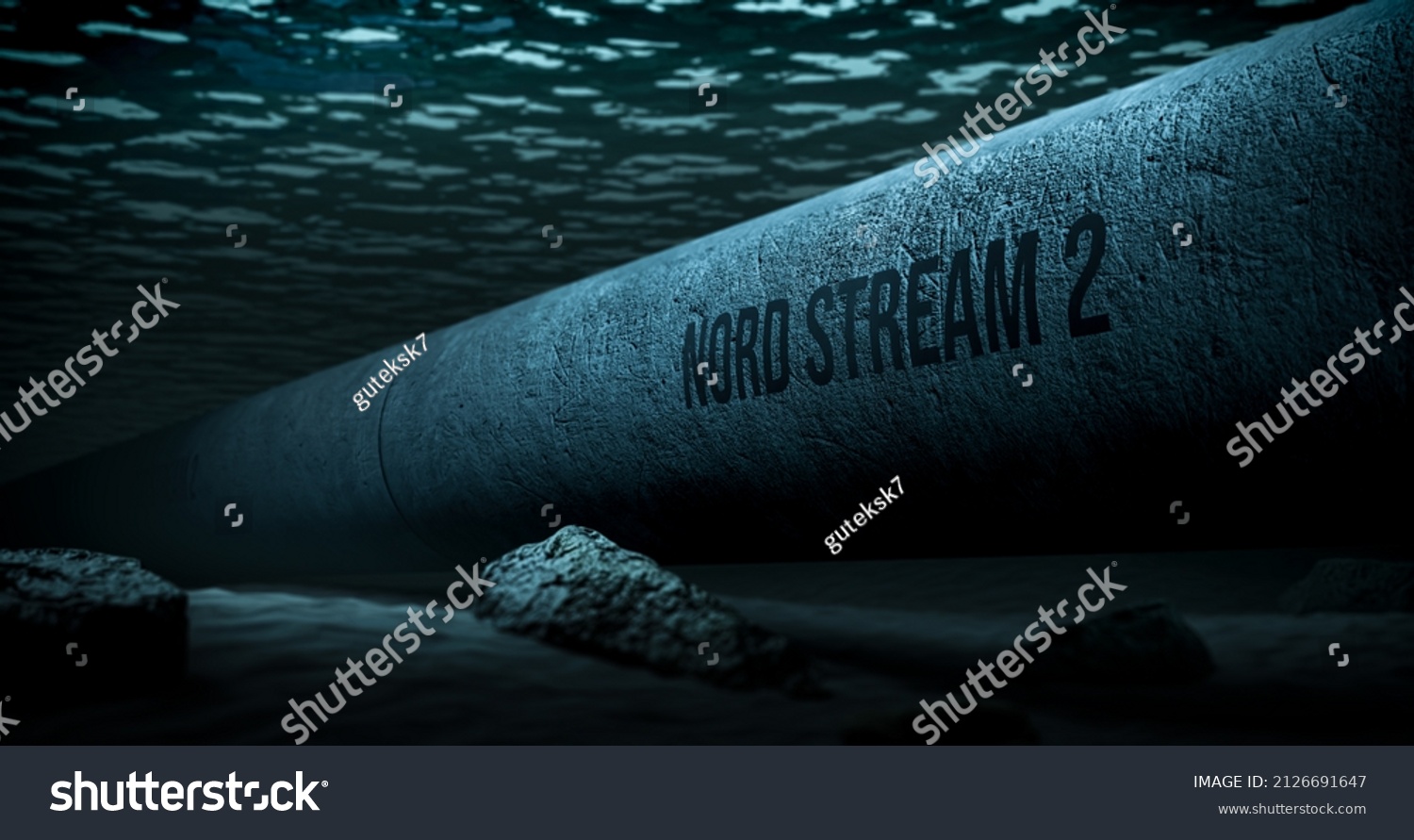 Nord Stream 2 Underwater Gas Pipeline Stock Illustration 2126691647 