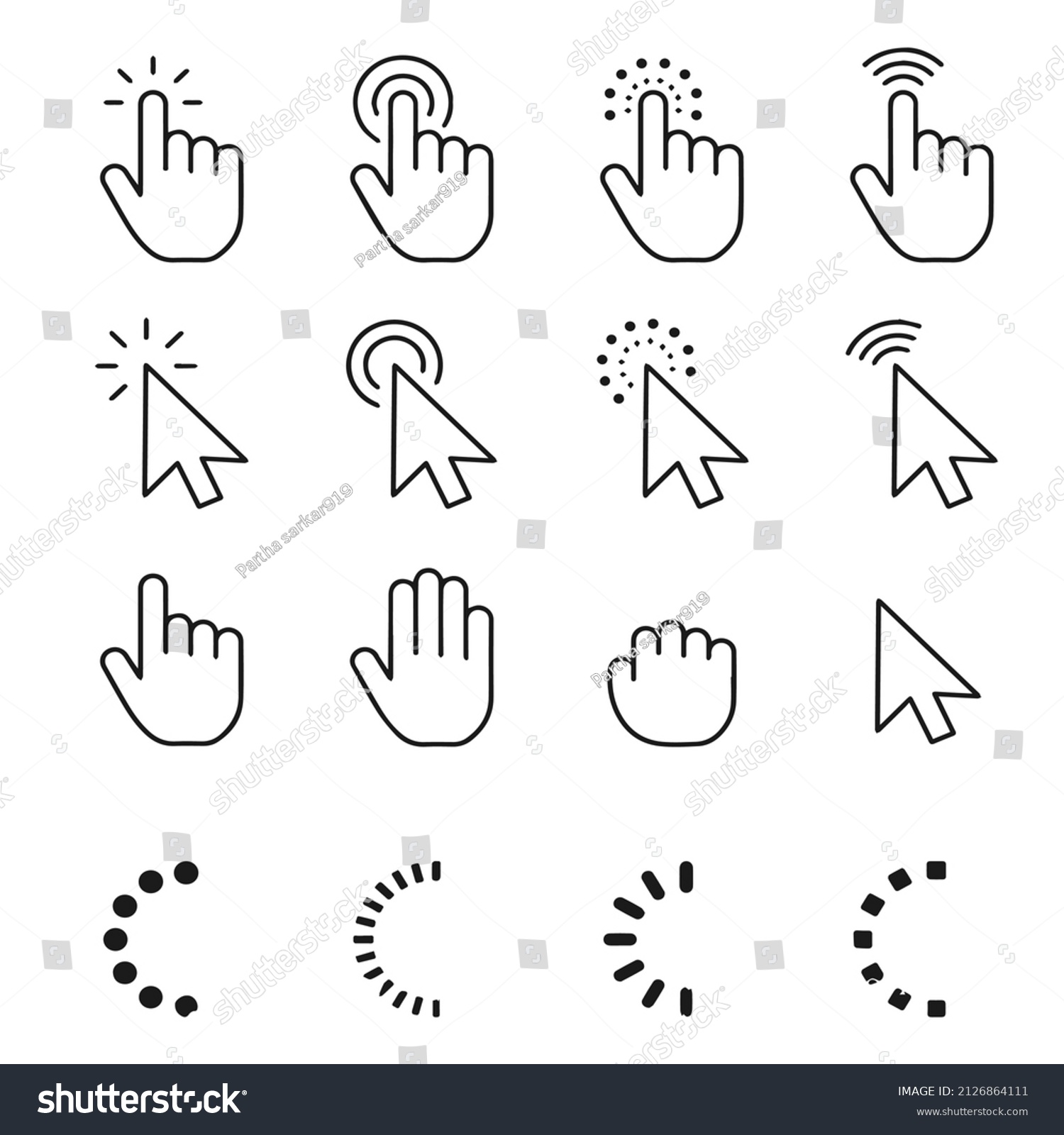 Pointer Click Icon Clicking Cursor Pointing Shutterstock