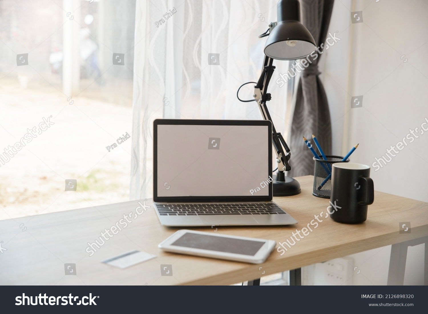 Business Executive Home Office Desk Background Stock Photo 2126898320 ...