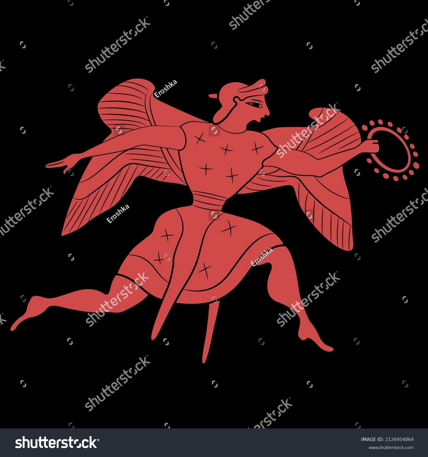 Running Winged Ancient Greek Goddess Nike Stock Vector (Royalty Free ...